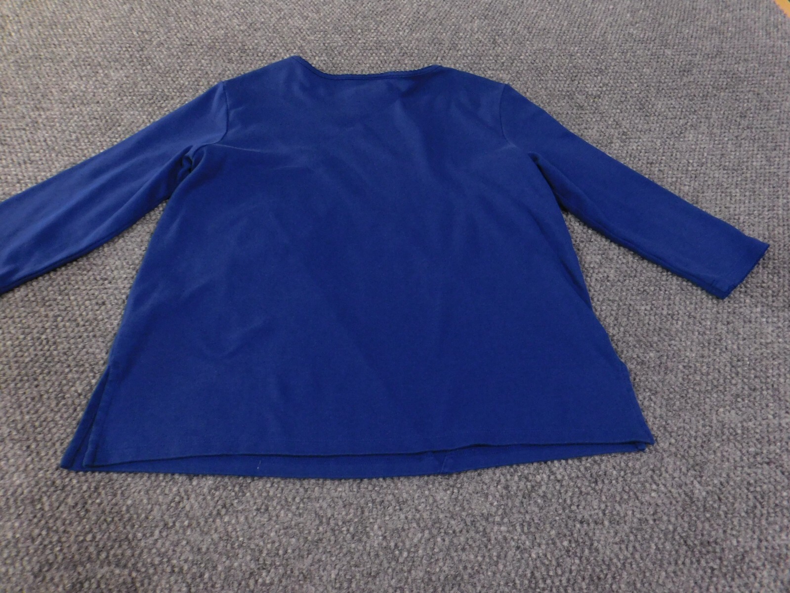 Alfred Dunner top small blue beads rhinestones knit women stretch embellishments