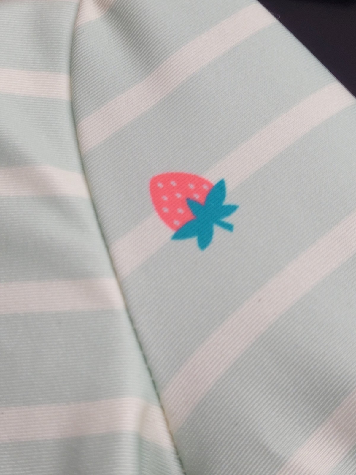 Cat & Jack Swimsuit Toddler Girls 18 Mos Mint Green Strawberry Print Rash Guard