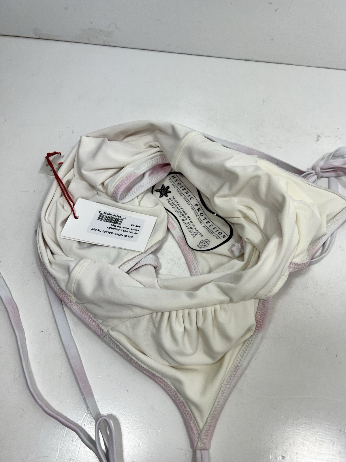 Solid & Striped The Olympia One Piece Swimsuit Pink And White Tye Dye Size Med