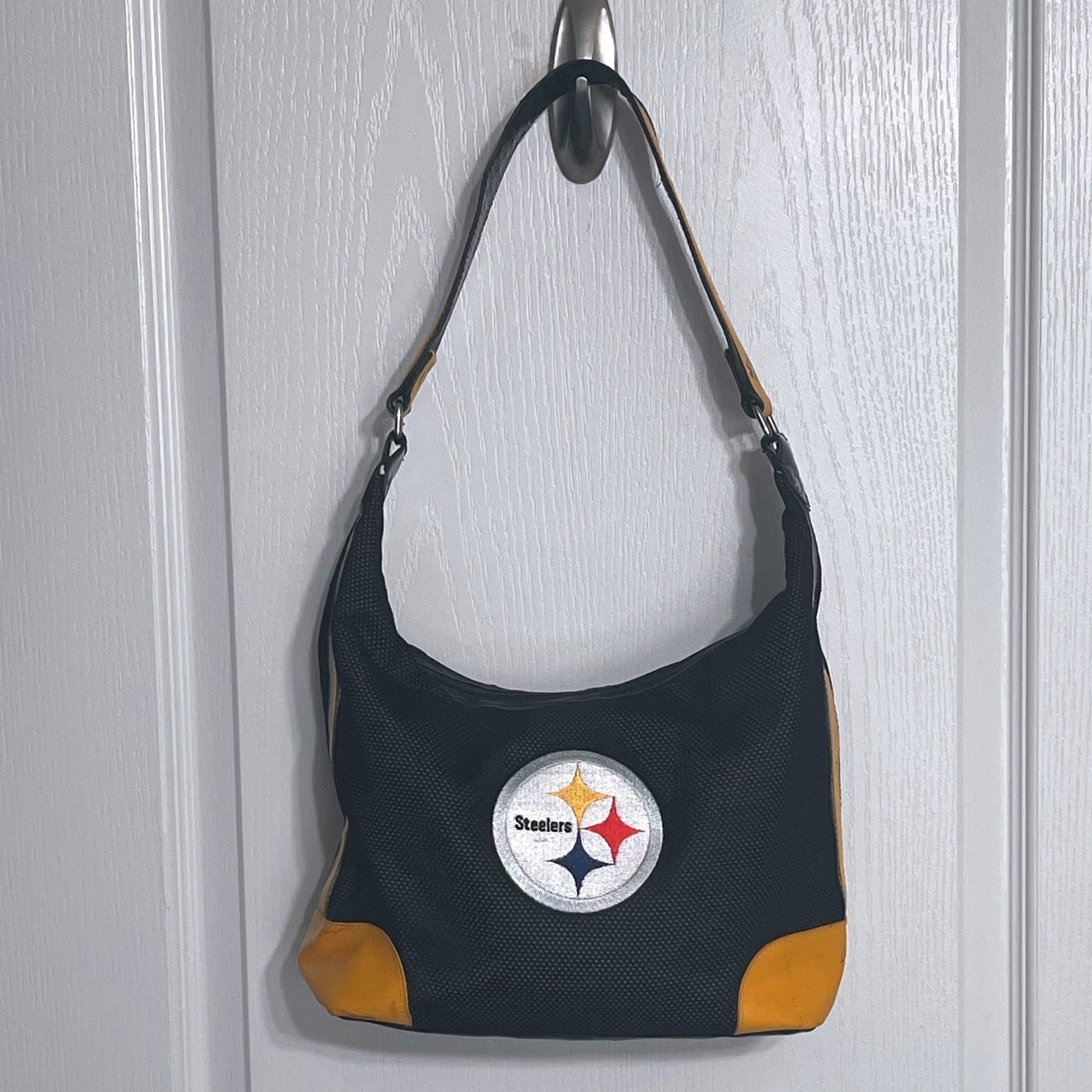 Pittsburgh Steelers NFL Littlearth MVF Mesh Hobo Shoulder Bag Black Yellow Purse