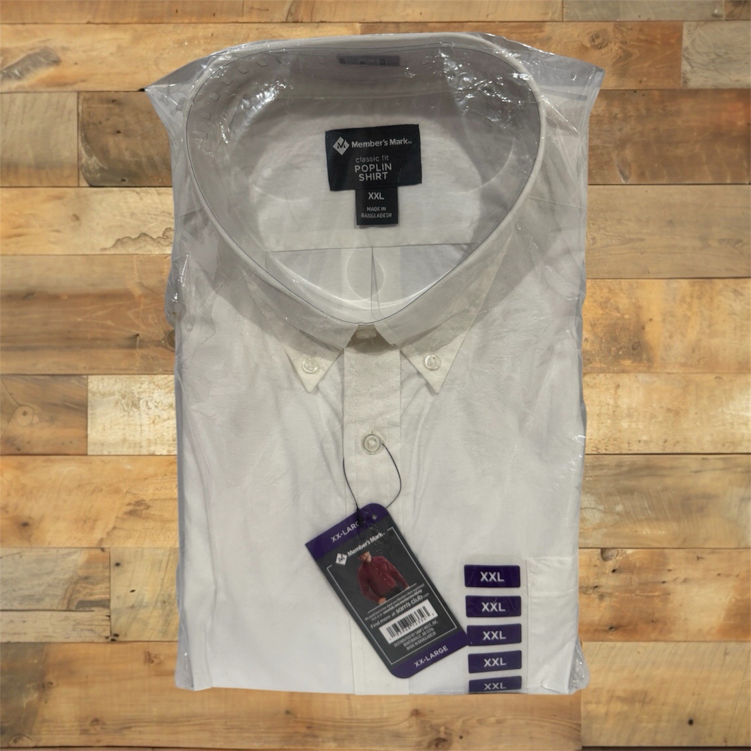 MEMBER’S MARK Men’s Classic Fit Poplin Dress Shirt Big & Tall Sizes XL, XXL