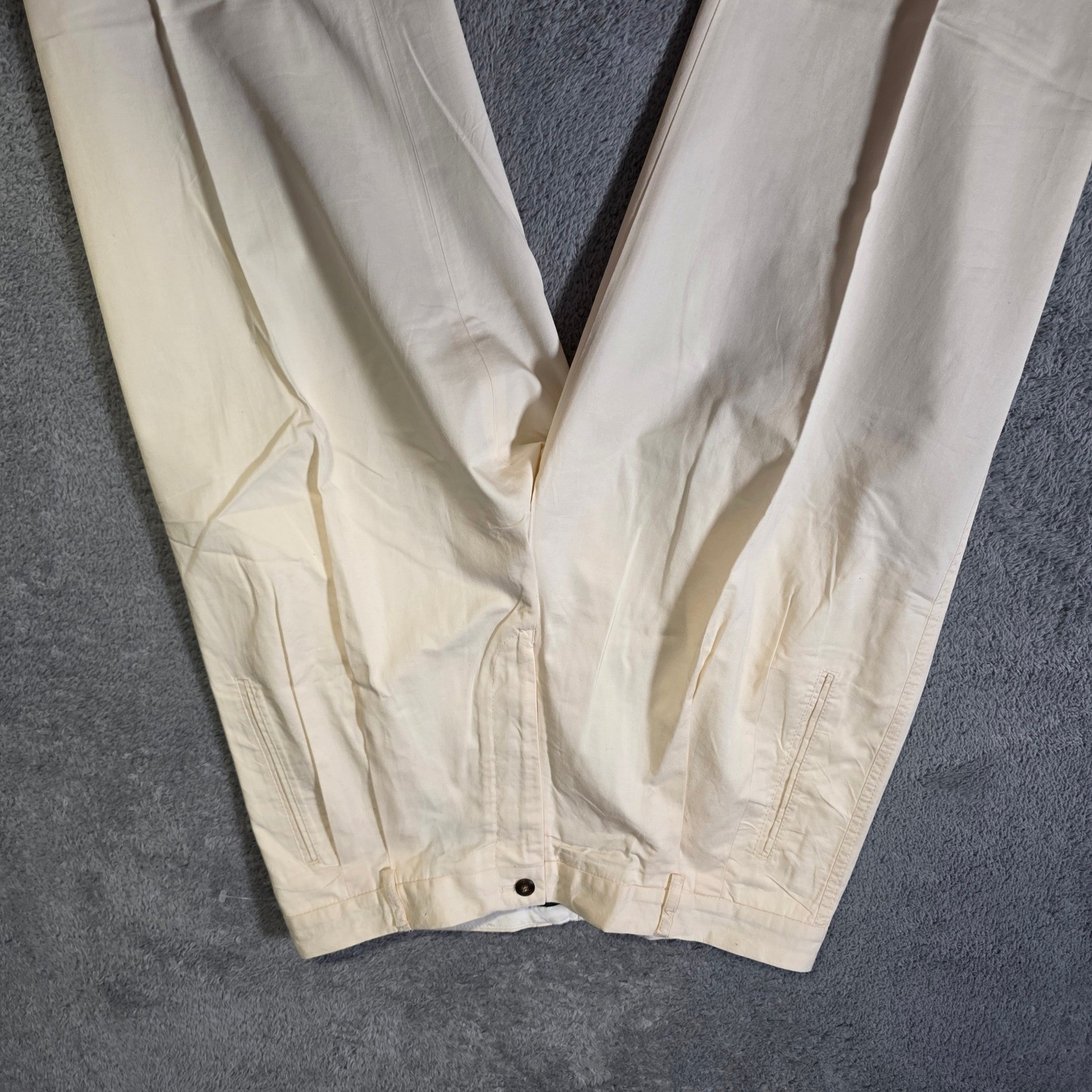 Timberland Mens 36 Weathergear Trousers Cream Straight Leg Cotton VTG Hungary