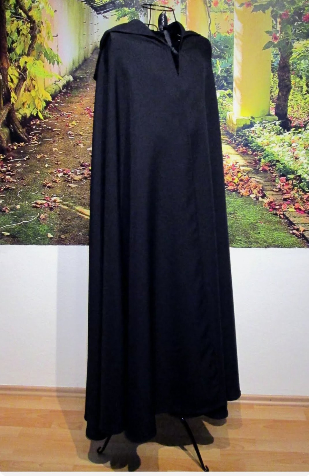 Hooded Cloak Cape Viking Medieval Dark Brown Grey Green Black Red