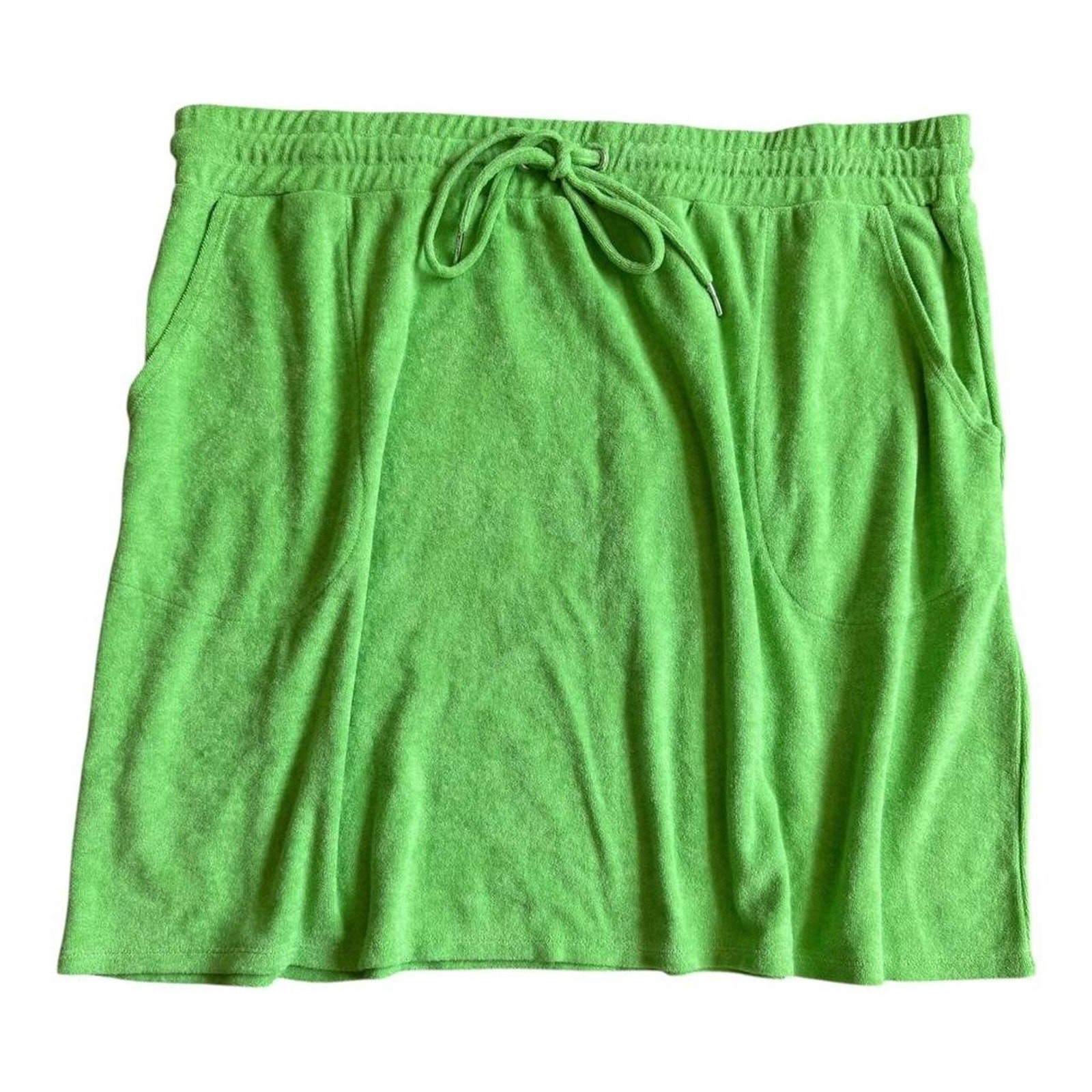 Belle beach by kim gravel bathing suit coverup skirt Terrycloth lime green, 1x