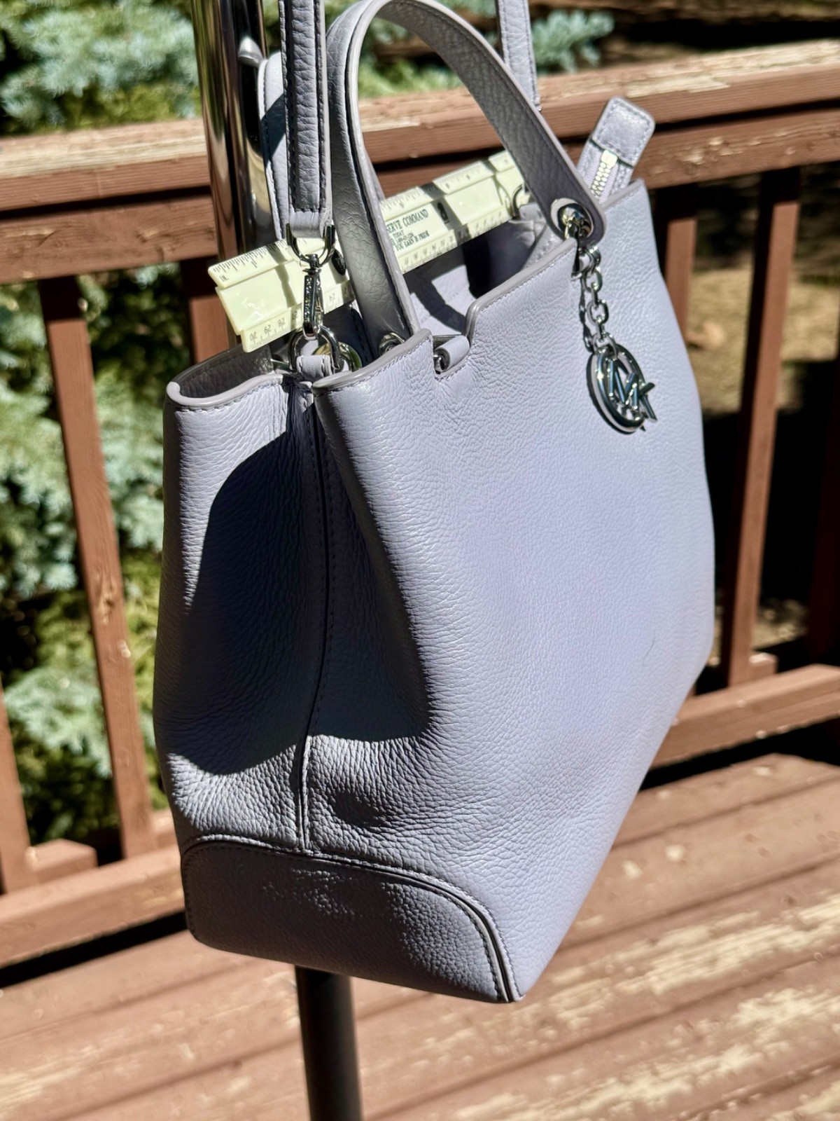Michael Kors Anabelle Lg leather Lilac tote double handles detach. strap w/tags