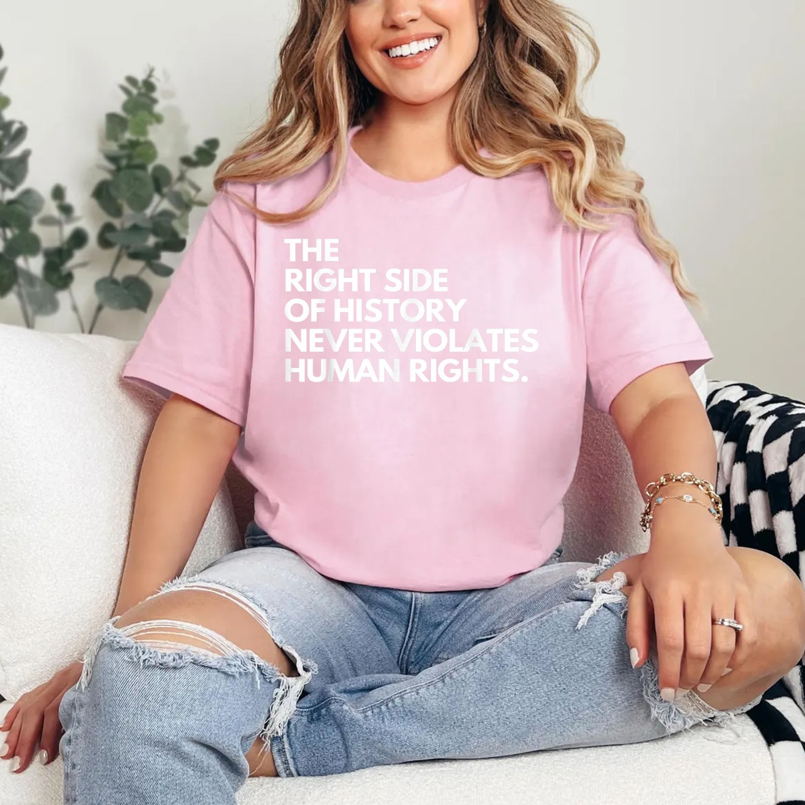 The Right Side of History Never Violates Human Rights Quote T-Shirt