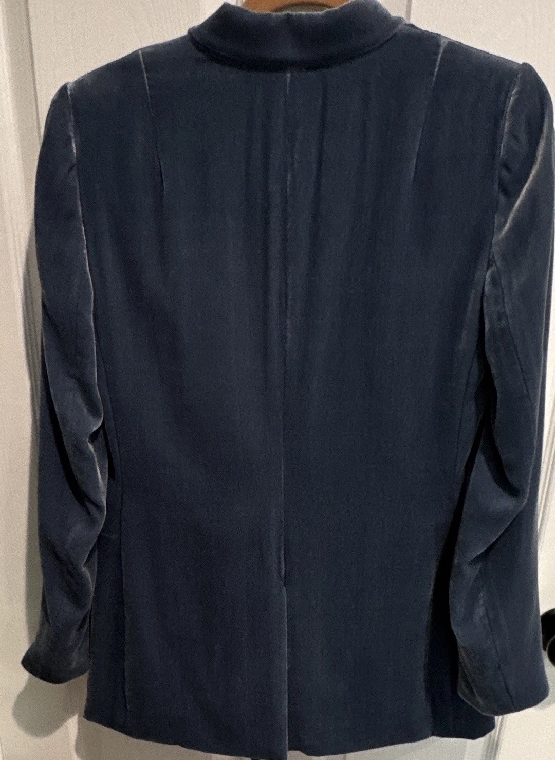 Lafayette 148 New York Peri Blue Velvet Double Breasted Blazer Sz 6 NWT $748