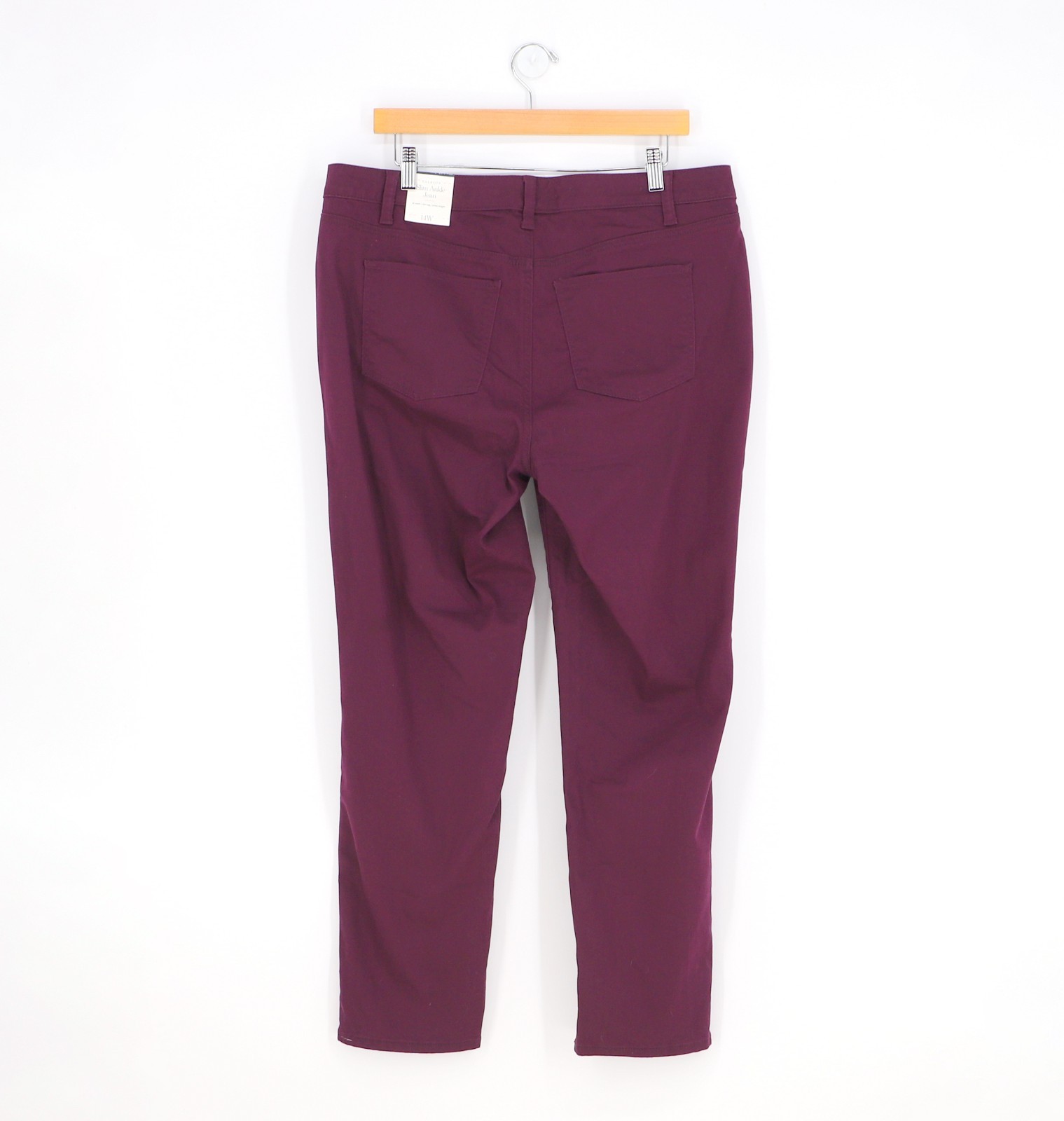 NWT TALBOTS Slim Ankle Jeans Burgundy Size 14W
