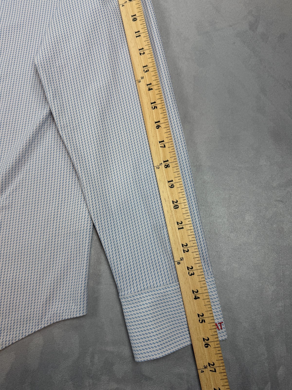 Murano Shirt Men’s L Blue Check Slim Fit Perf Stretch Long Sleeve GOAT monogram