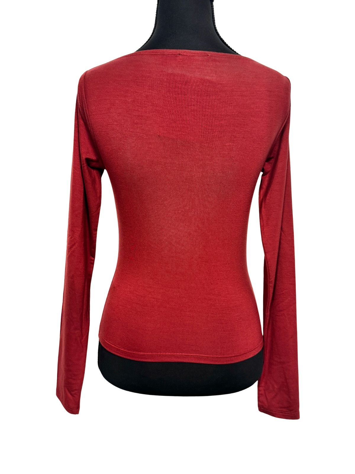 Reformation Wiley Knit Top XS Wine Red Long Sleeve Scoop Neck NWT