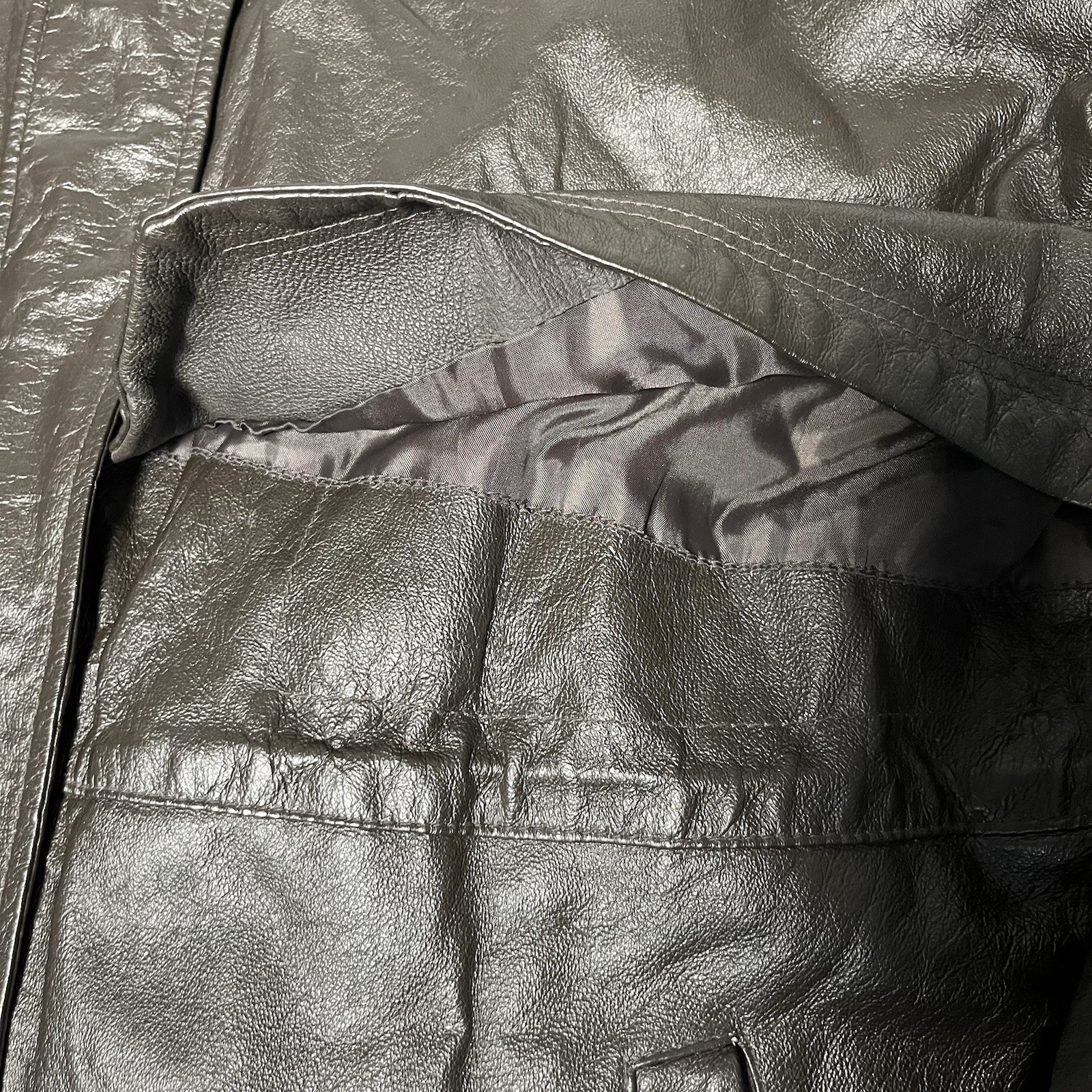 Vintage Phase Two Brown Mens 2XL Leather Jacket Removable Liner Adjustable Waist