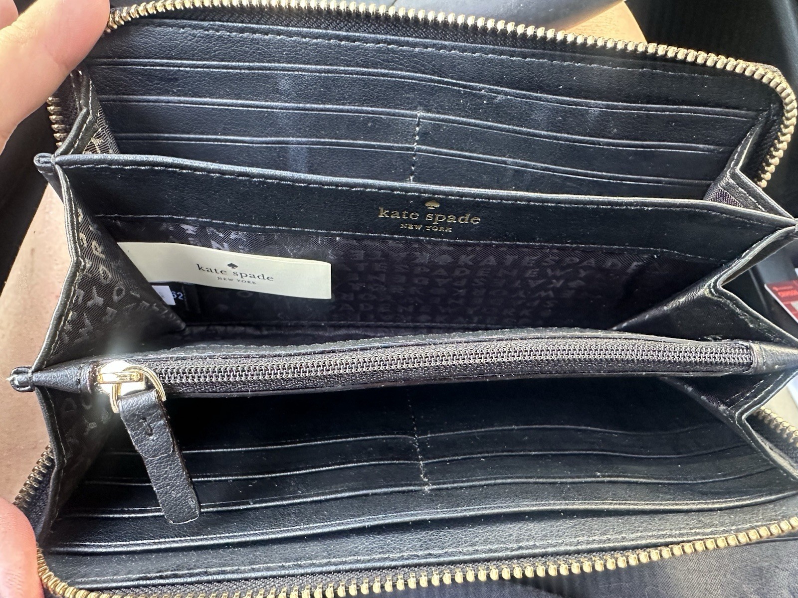 kate spade new york Floral Zip-Around Wallet Black/Blue/White