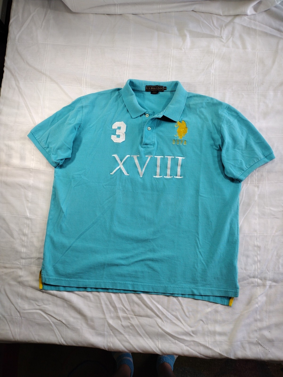 US Polo Assn. Polo Shirt Men’s XL Short Sleeve Roman Numeral Big Pony Blue