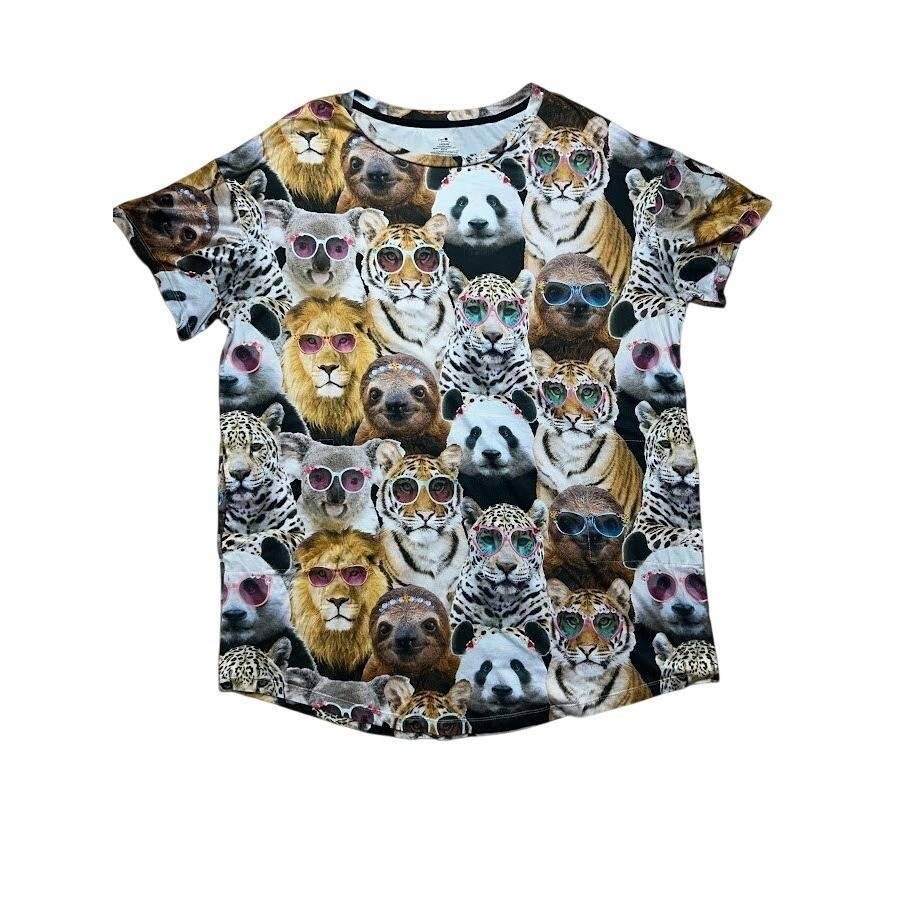 Secret Treasures Womens Animal Sunglasses Sleep Shirt Pockets L-XL Multicolor