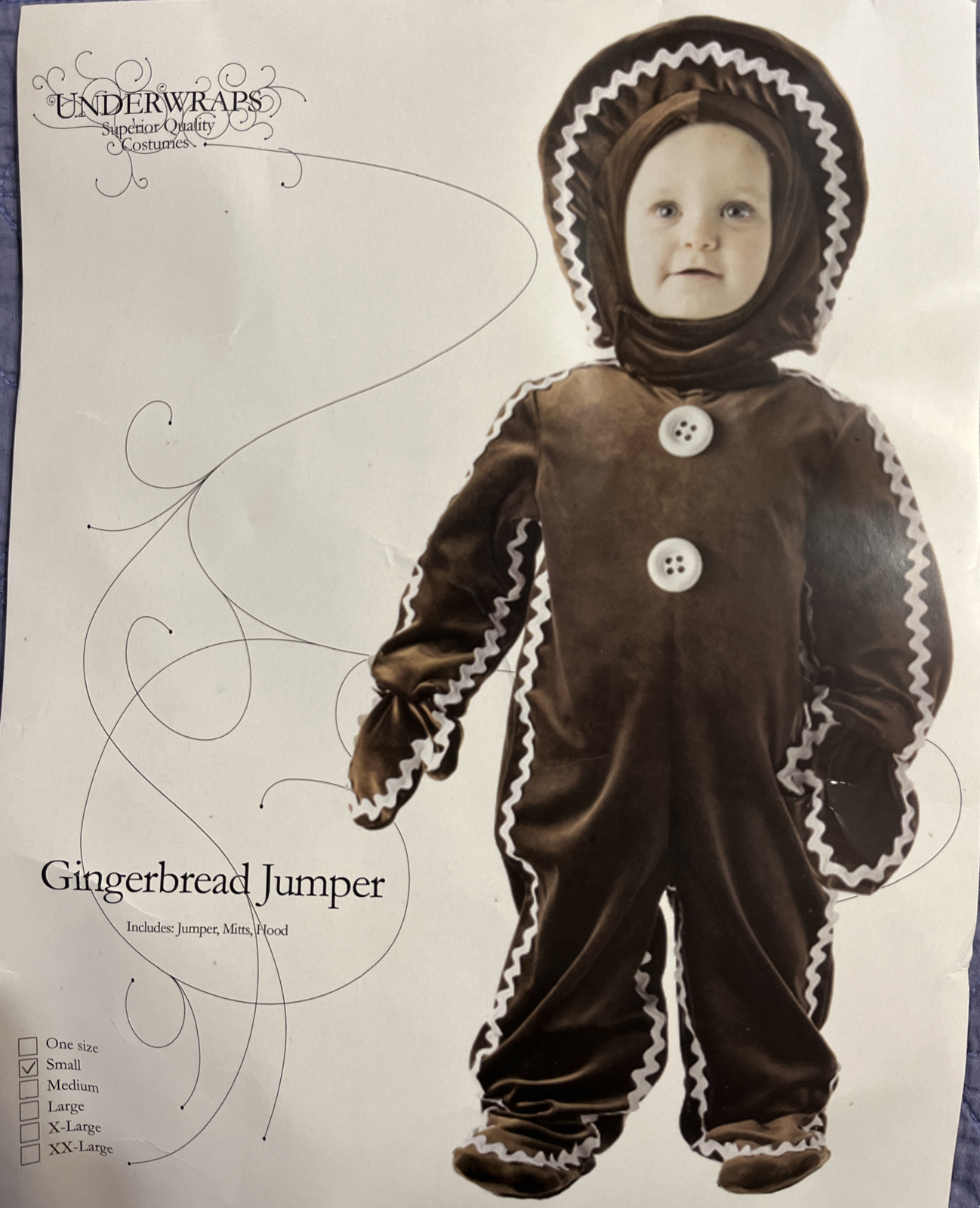 Gingerbread Costume, Size Toddler, Small, New, B4D22