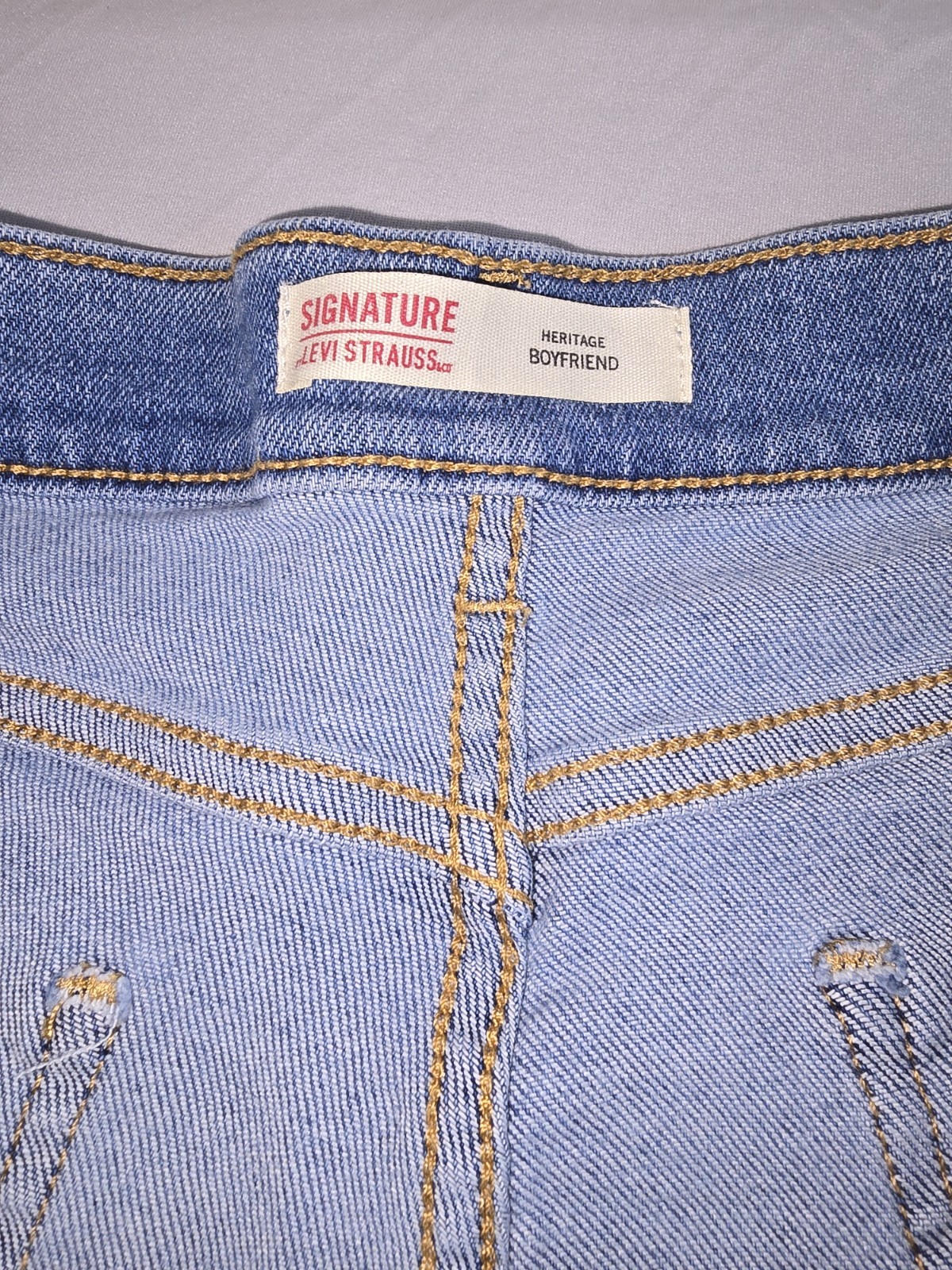 Levis Signature Heritage Boyfriend Capri Ankle Jeans Size 14 Womens Blue