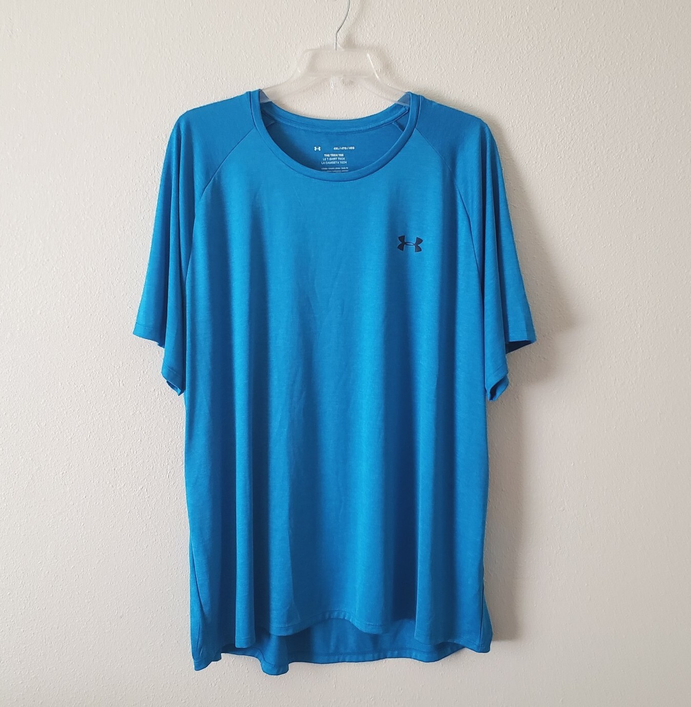 UNDER ARMOUR The Tech Tee HeatGear Shirt Neon Blue Men’s 4XL Short Sleeve EUC