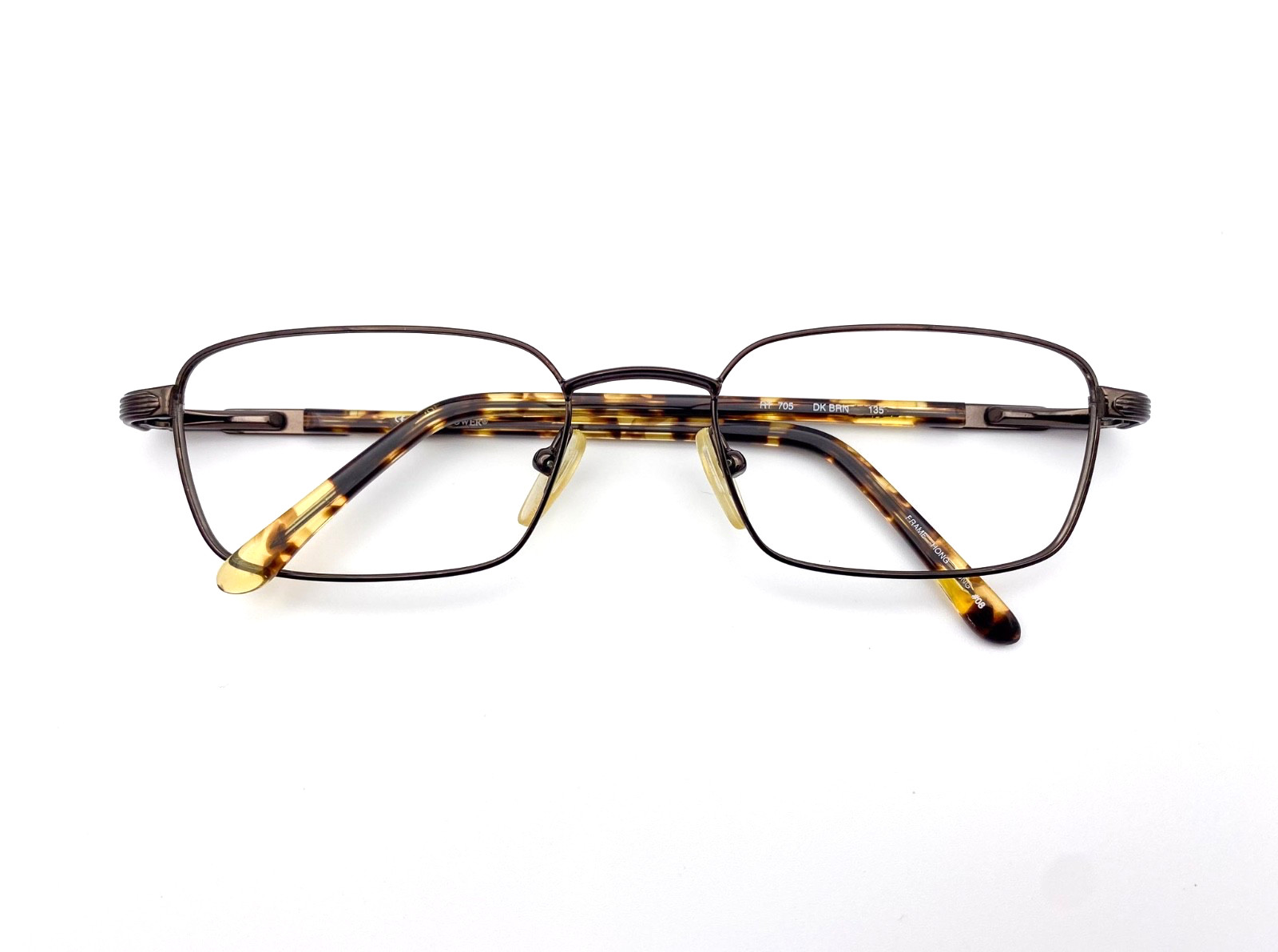 Vintage Roy Tower Metal Tortoiseshell Rectangular Eyeglasses | NOS 1990s Frames