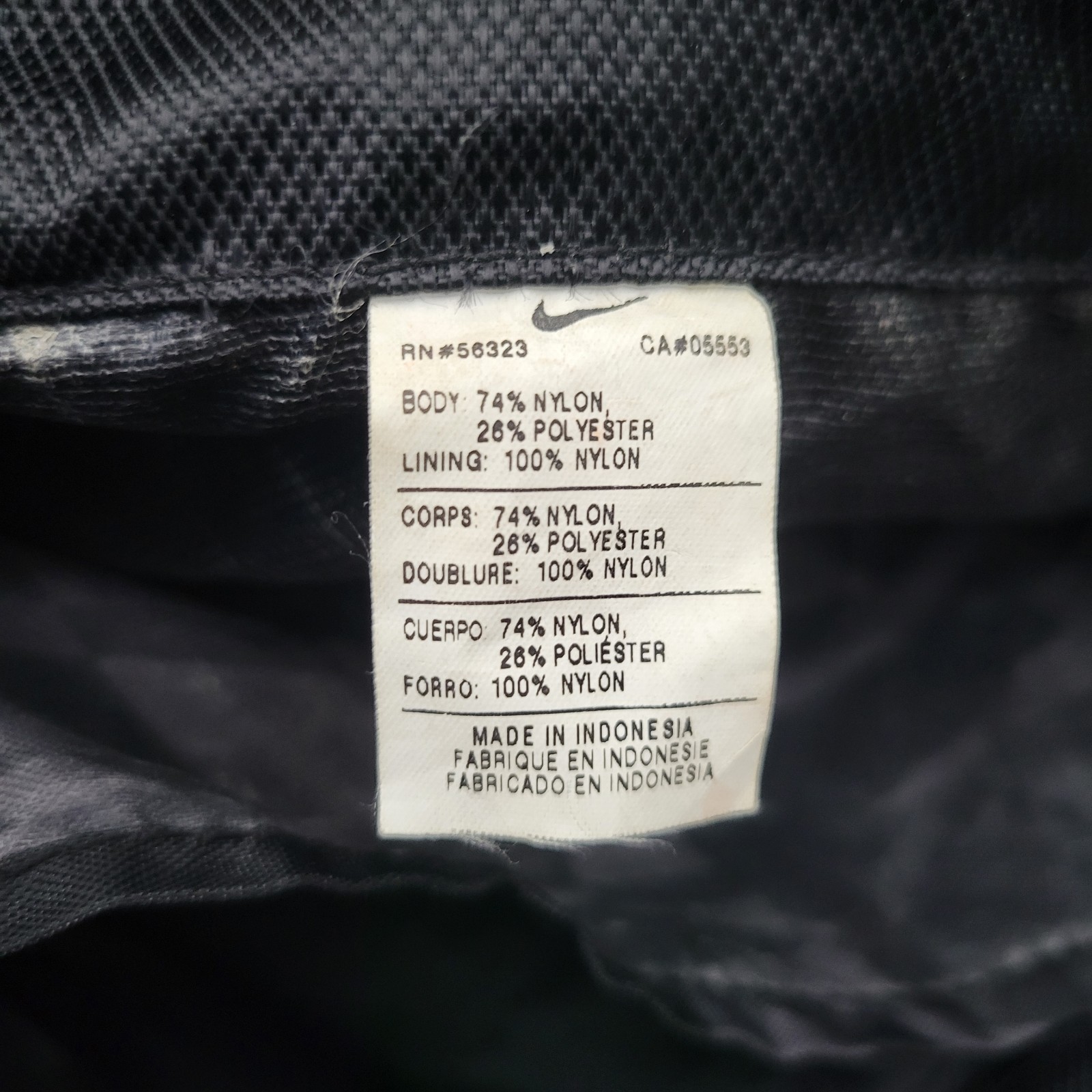 Y2K Nike Brasilia Drawstring Backpack Gym Bag Black Pockets Swoosh