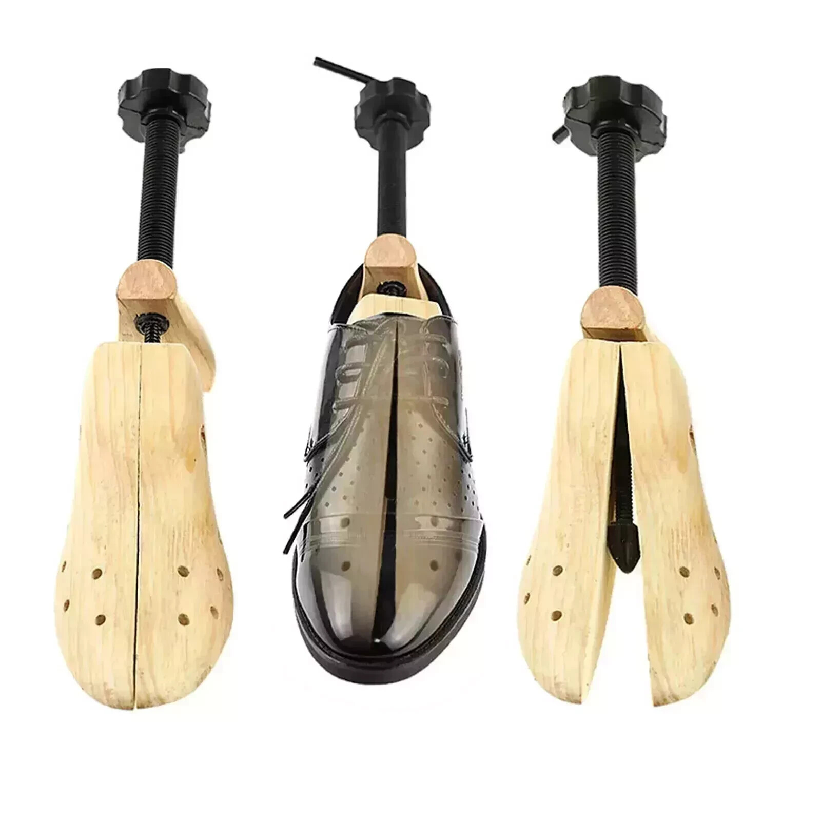 2025 One Pair 2-way Wooden Adjustable Shoe Stretcher for Men Women Size 9-13