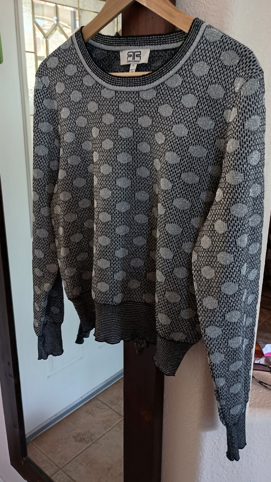 Robert Rodriguez women’s pullover XL silver black polyester