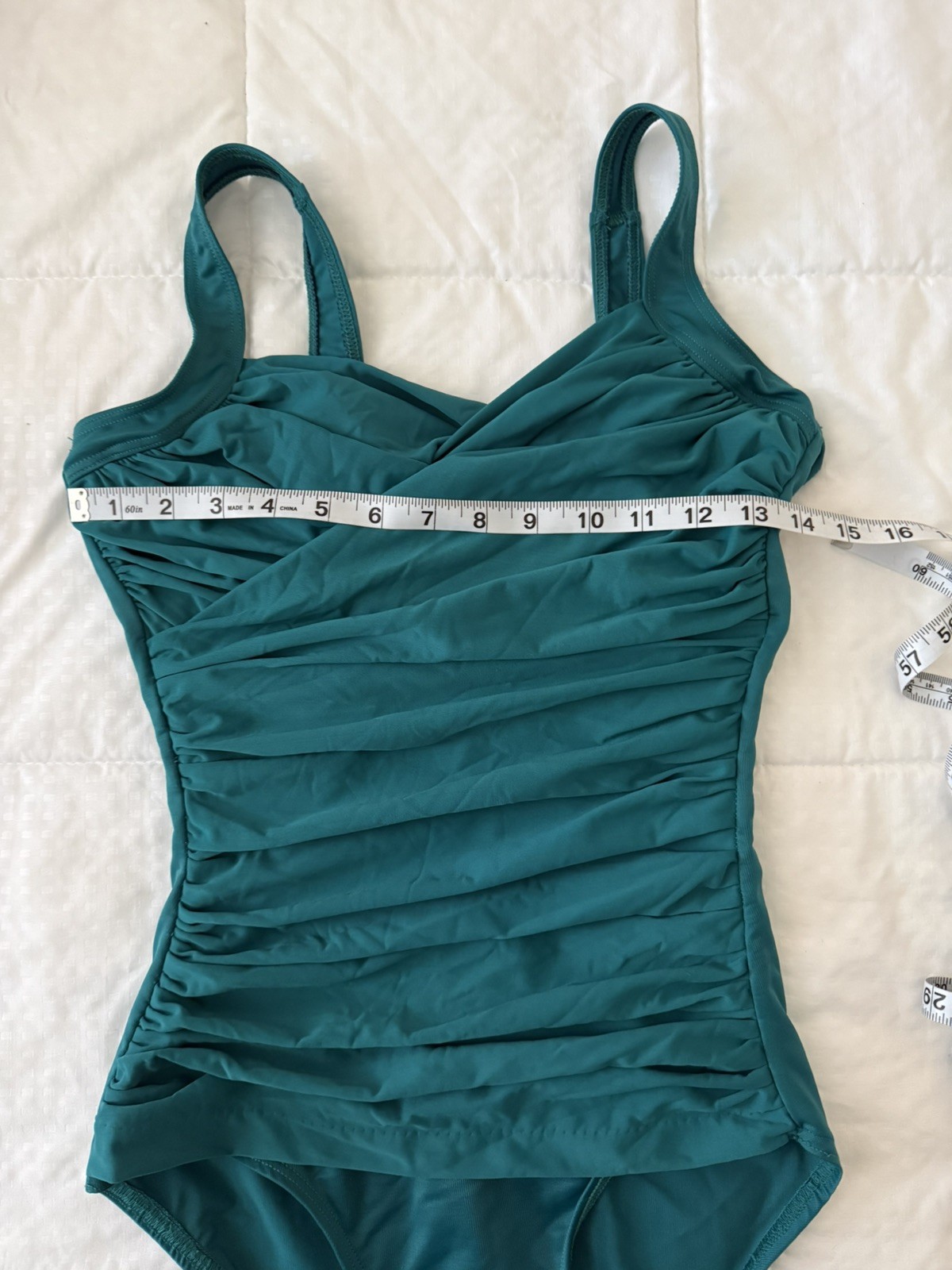 Miraclesuit Novel Ideas Bella Draped One Piece Swimsuit 8/10 Dark Teal Underwire