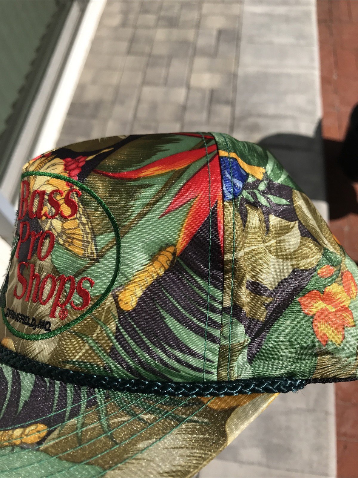 Vintage 80s 90s Bass Pro Shops Snapback Hat, Springfield, MO, Floral Print￼