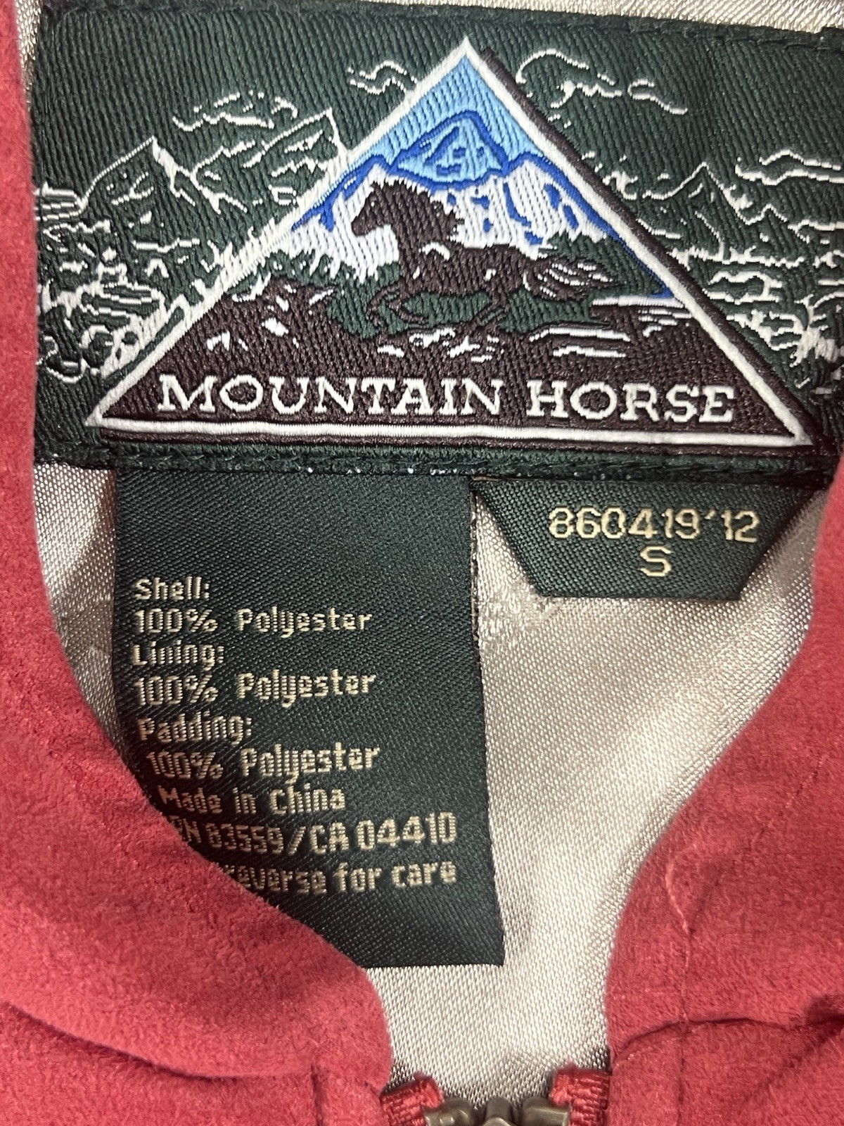 Vintage Mountain Horse Womens S Red Quilted Equestrian Vest