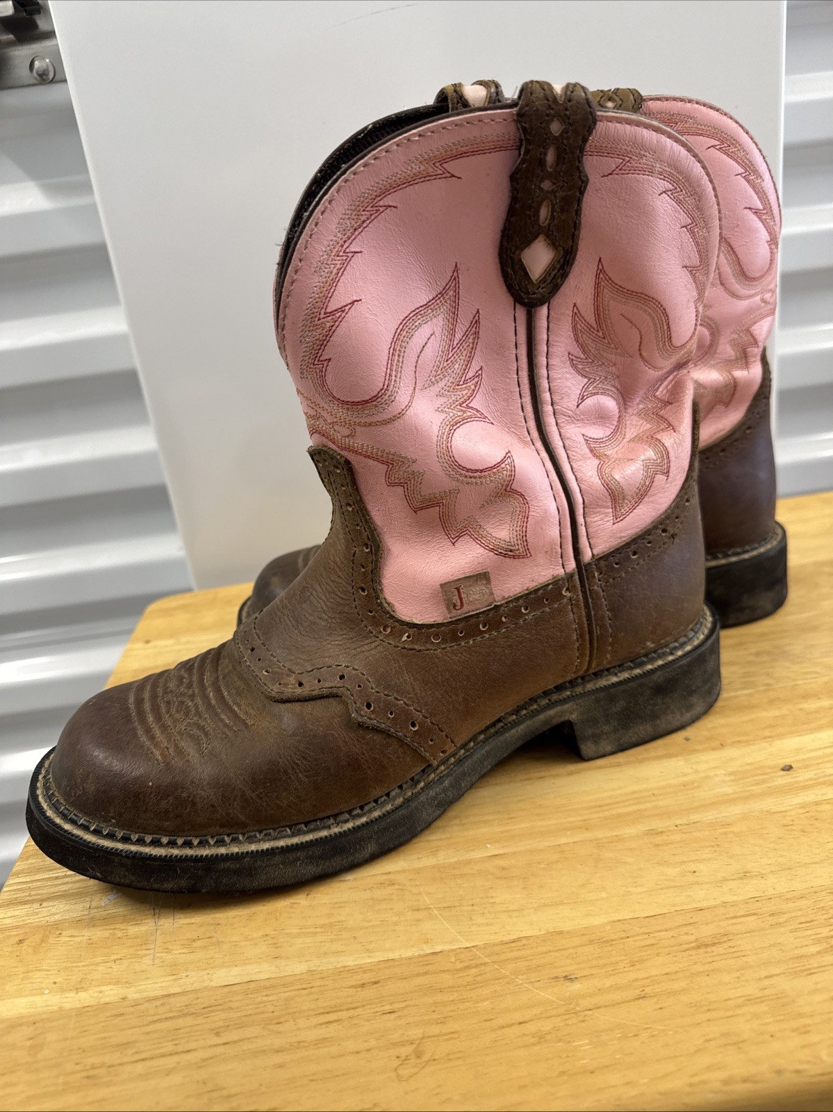 Justin Gypsy Boots Women’s Size 9 1/2 B Leather Western Ankle Pink L9901