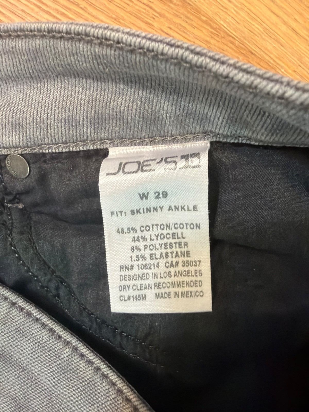 Joe’s Jeans Skinny Ankle Jeans Gray Womens Sz 29