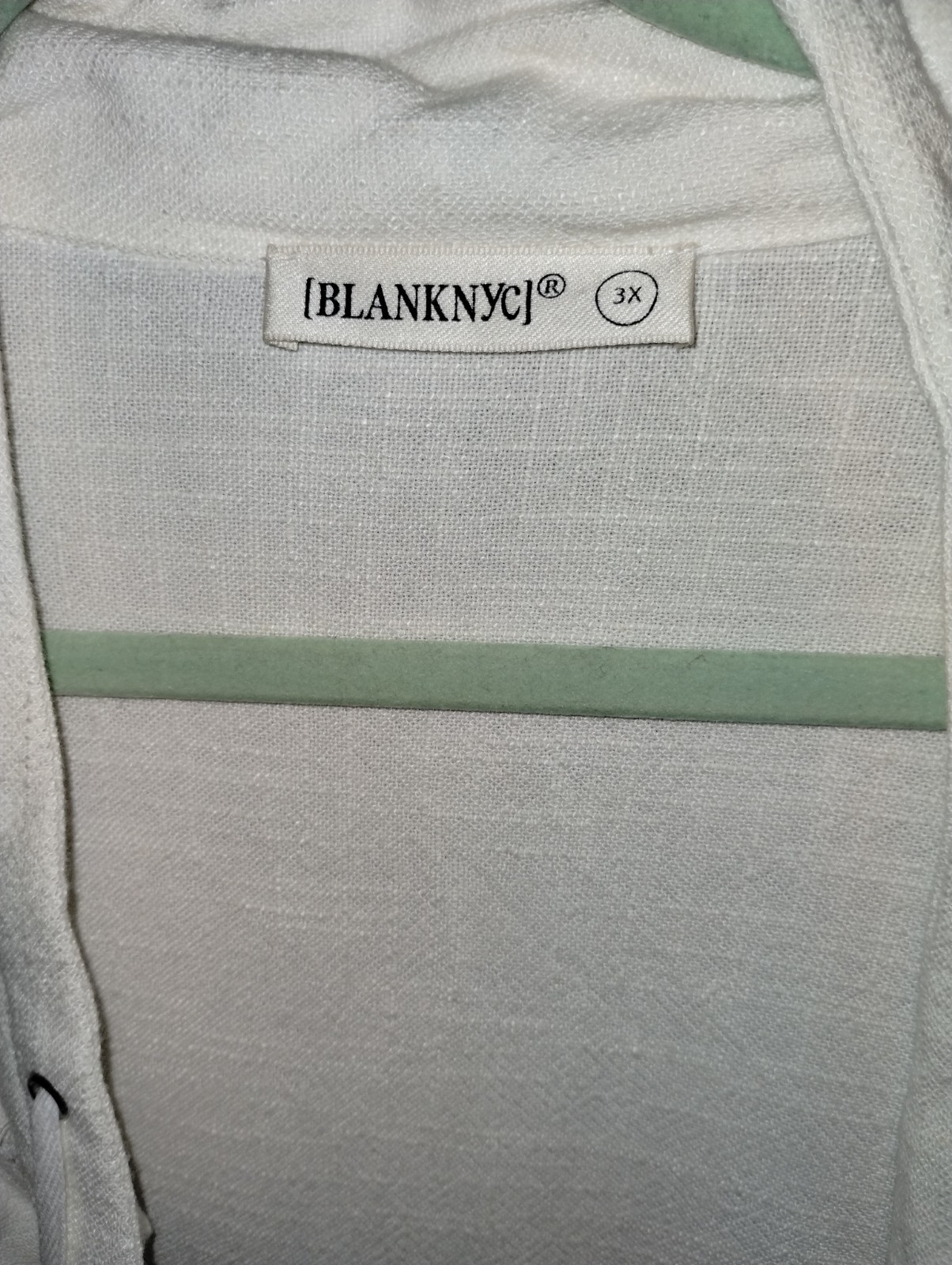 Blank NYC Linen/Cotton Blend Cream Bomber Style Jacket Size 3X