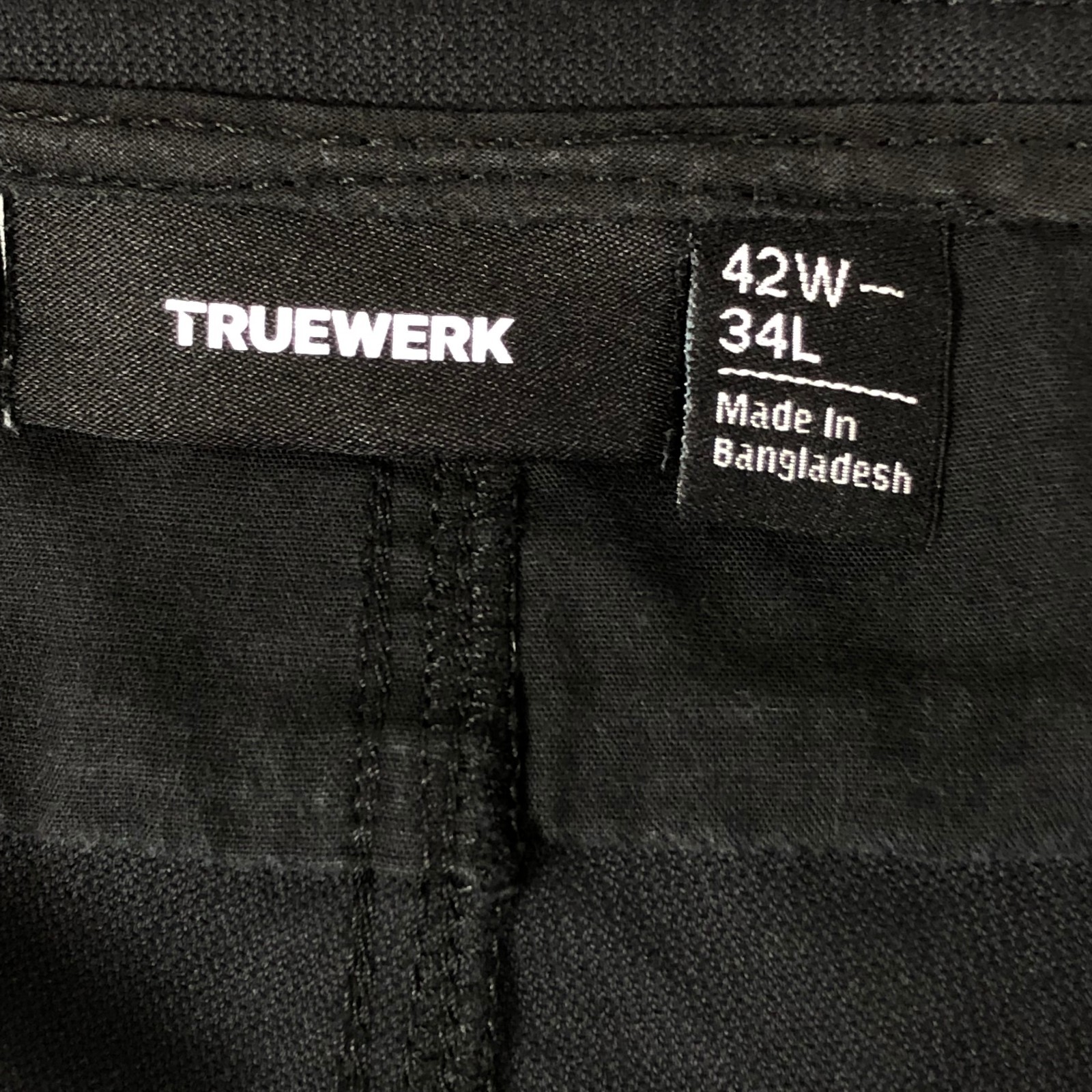 Truewerk EDO Werkpant Pants Mens 42 x 34 Black Utility Wicking Workwear Stretch