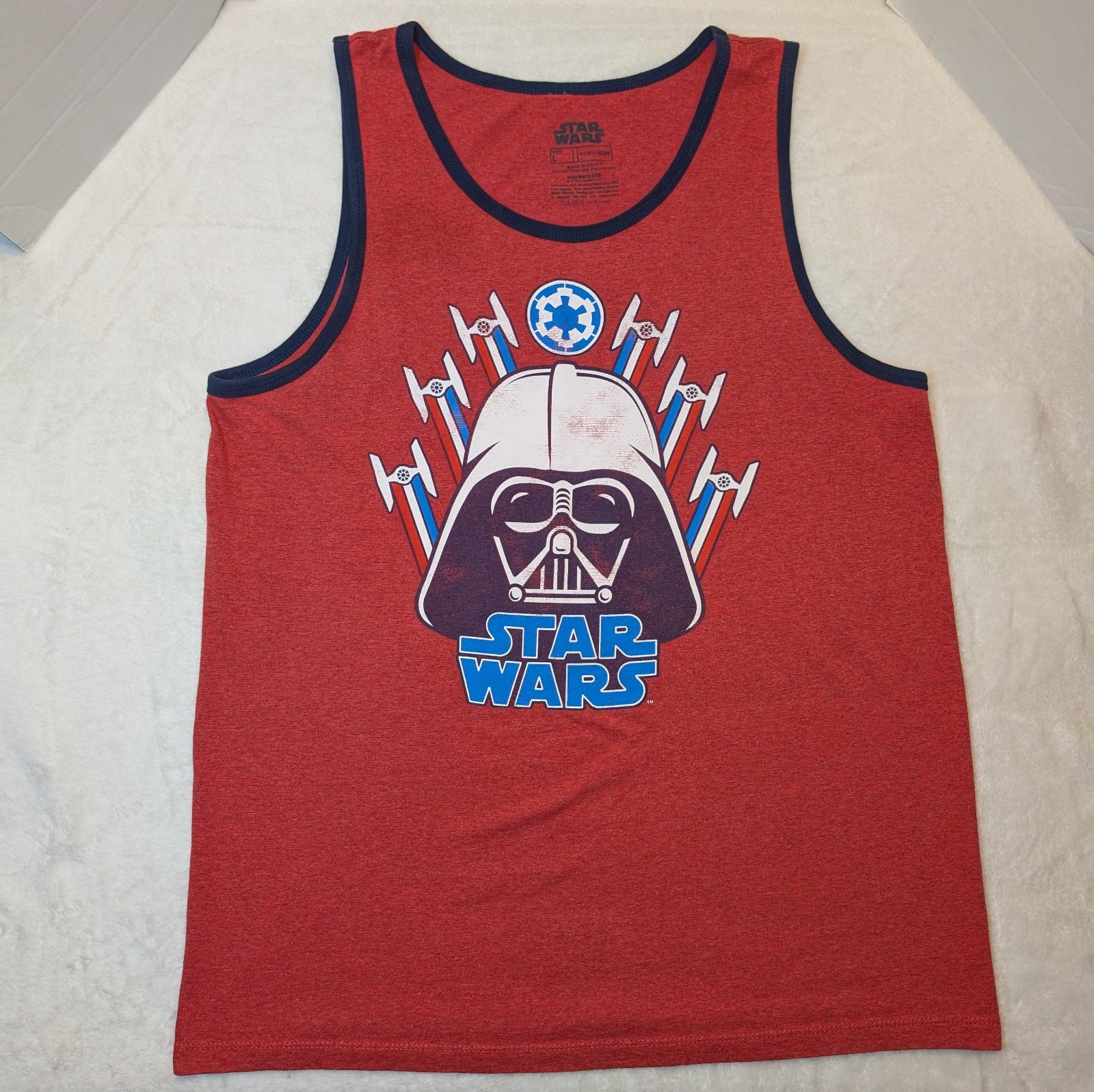 Star Wars Darth Vader TIE Fighters Red Muscle Tank Top Mens Size Large Fifth Sun