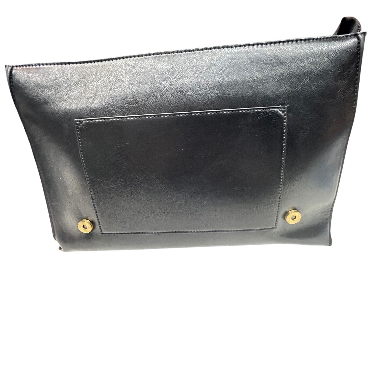 Ecosusi Black Vegan Leather Bag Satchel Messenger Laptop Breifcase Floral Cutout