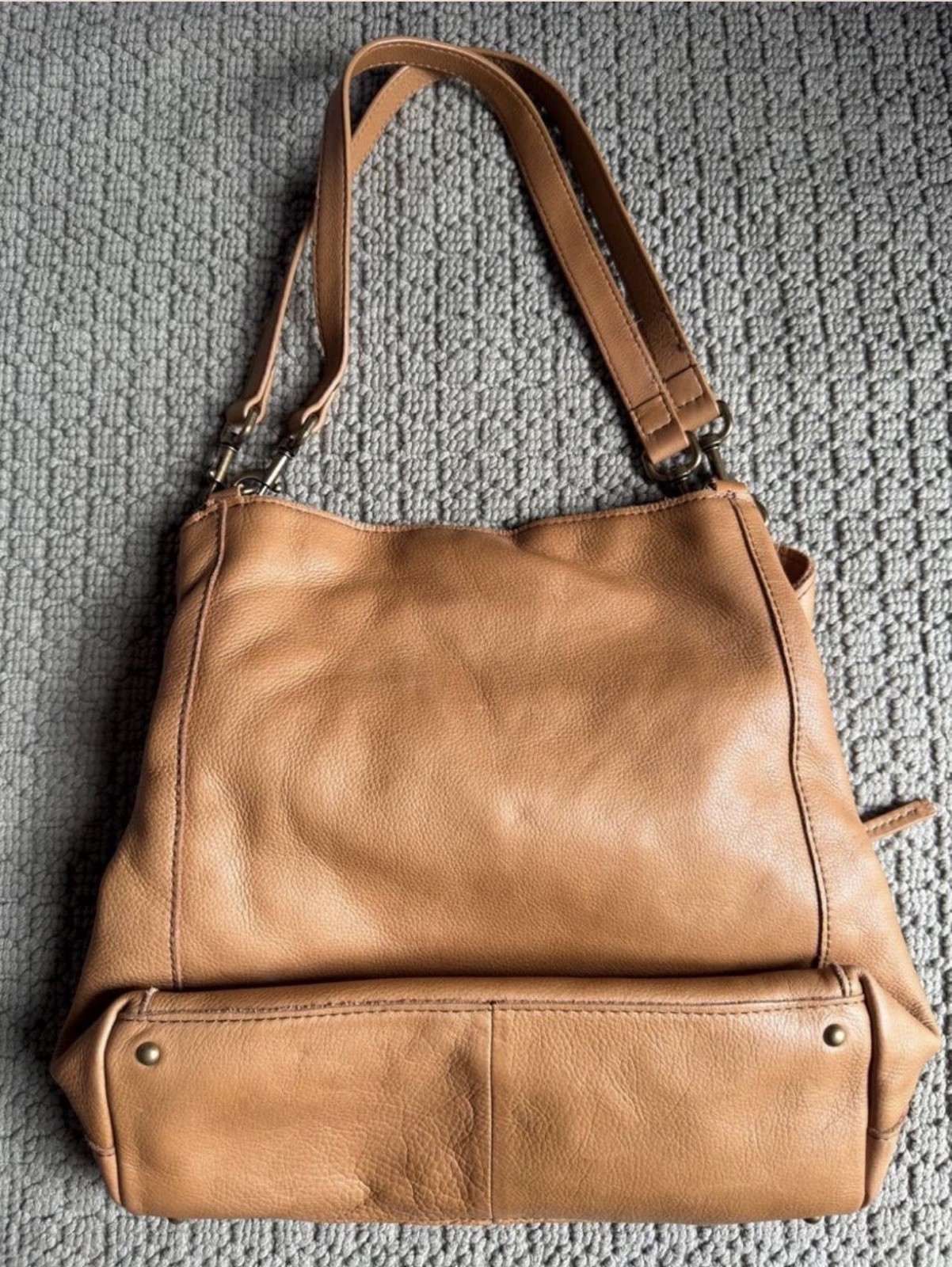 American Leather Co Genuine Leather Hobo Tote Bag Tan Dual Strap Shoulder Purse