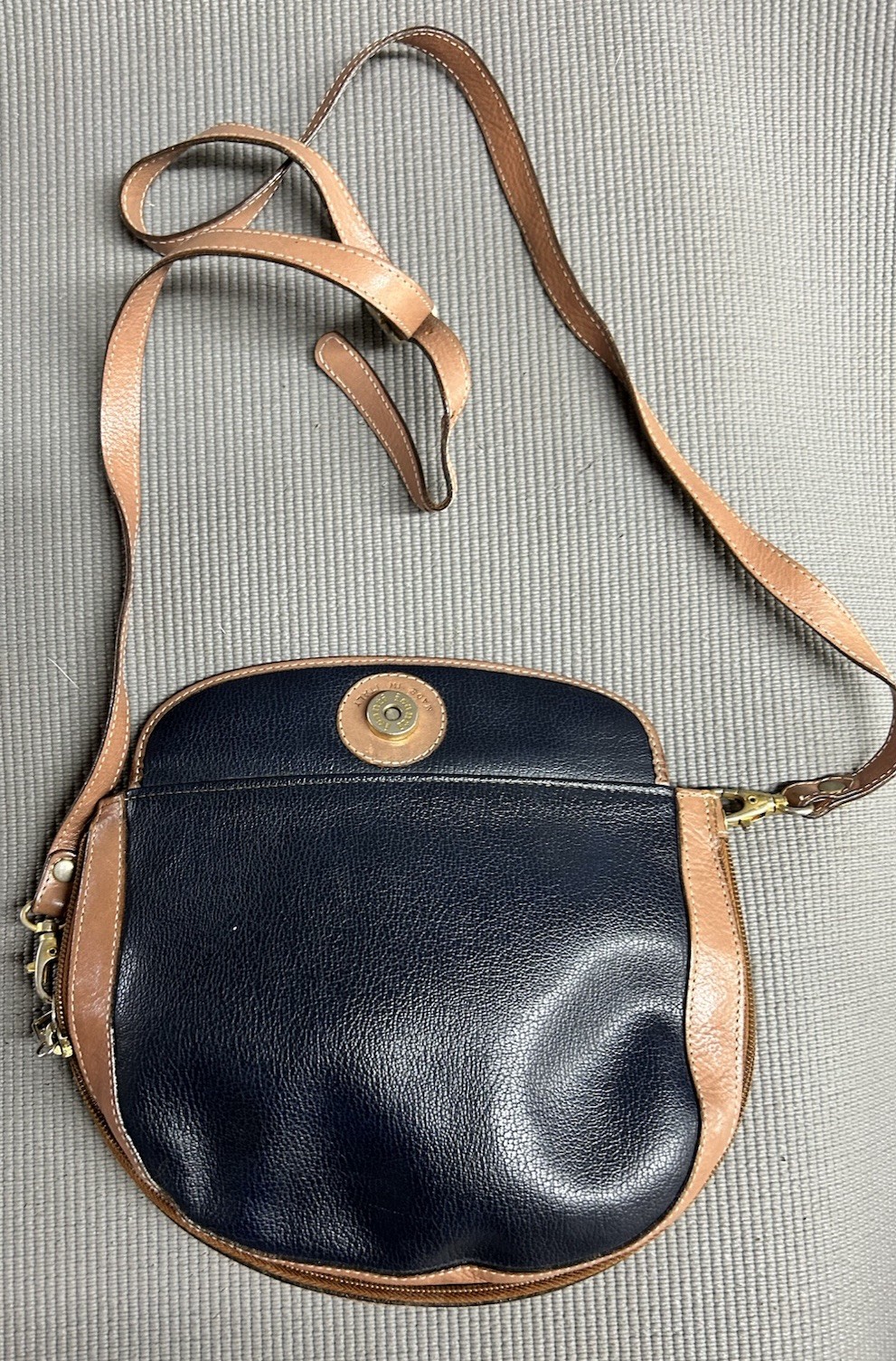 Vtg Italian Blue Or Red Italian Leather Crossbody Bag Saddle Handbag By I Santi