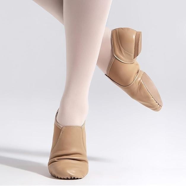 Leather Upper Slip-on Jazz Dance Shoe for Women Men’s Dance Shoes Brown 7M