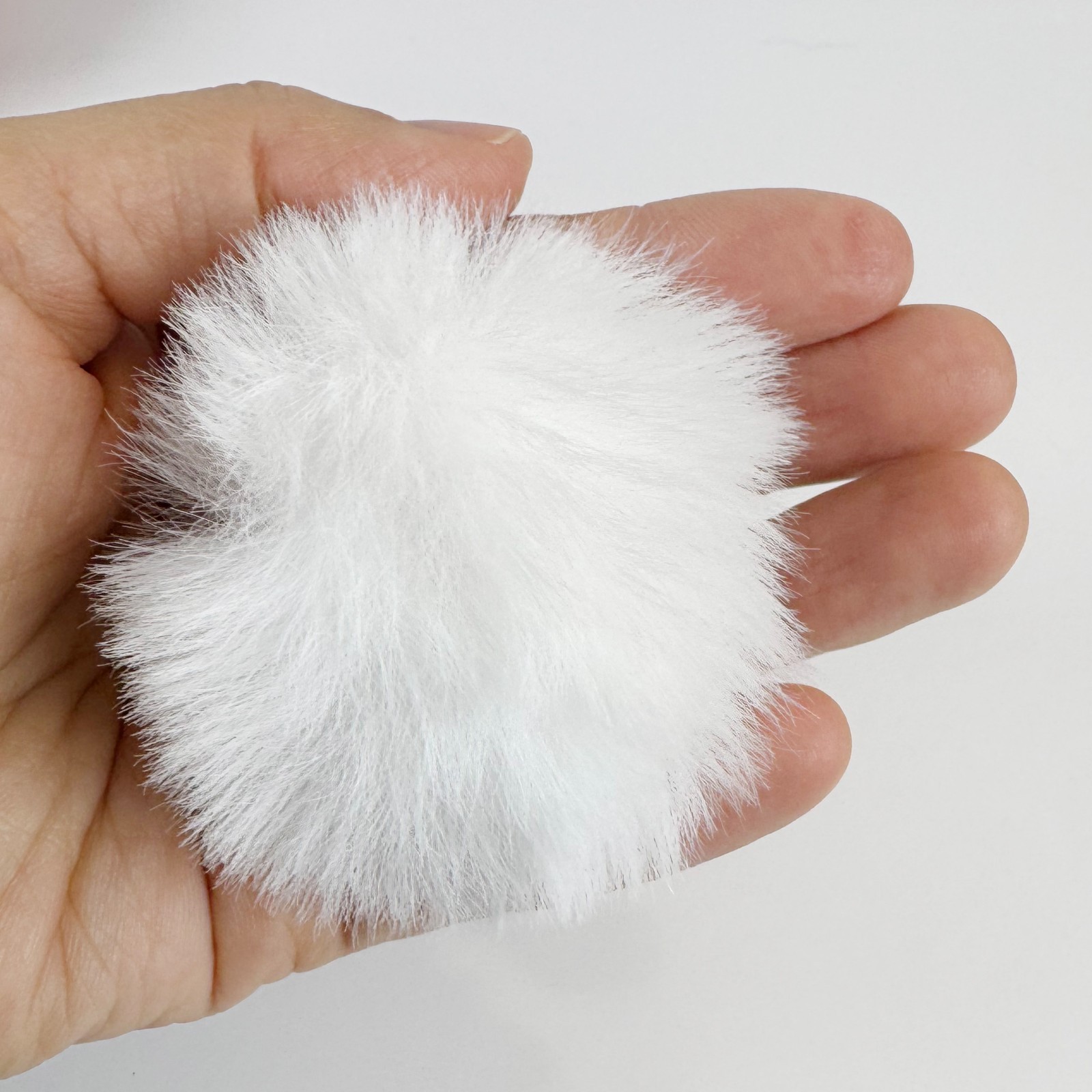 100pcs 6cm Faux Fur Pom Pom Balls with Elastic Loop DIY Keychain Bag Charm Craft