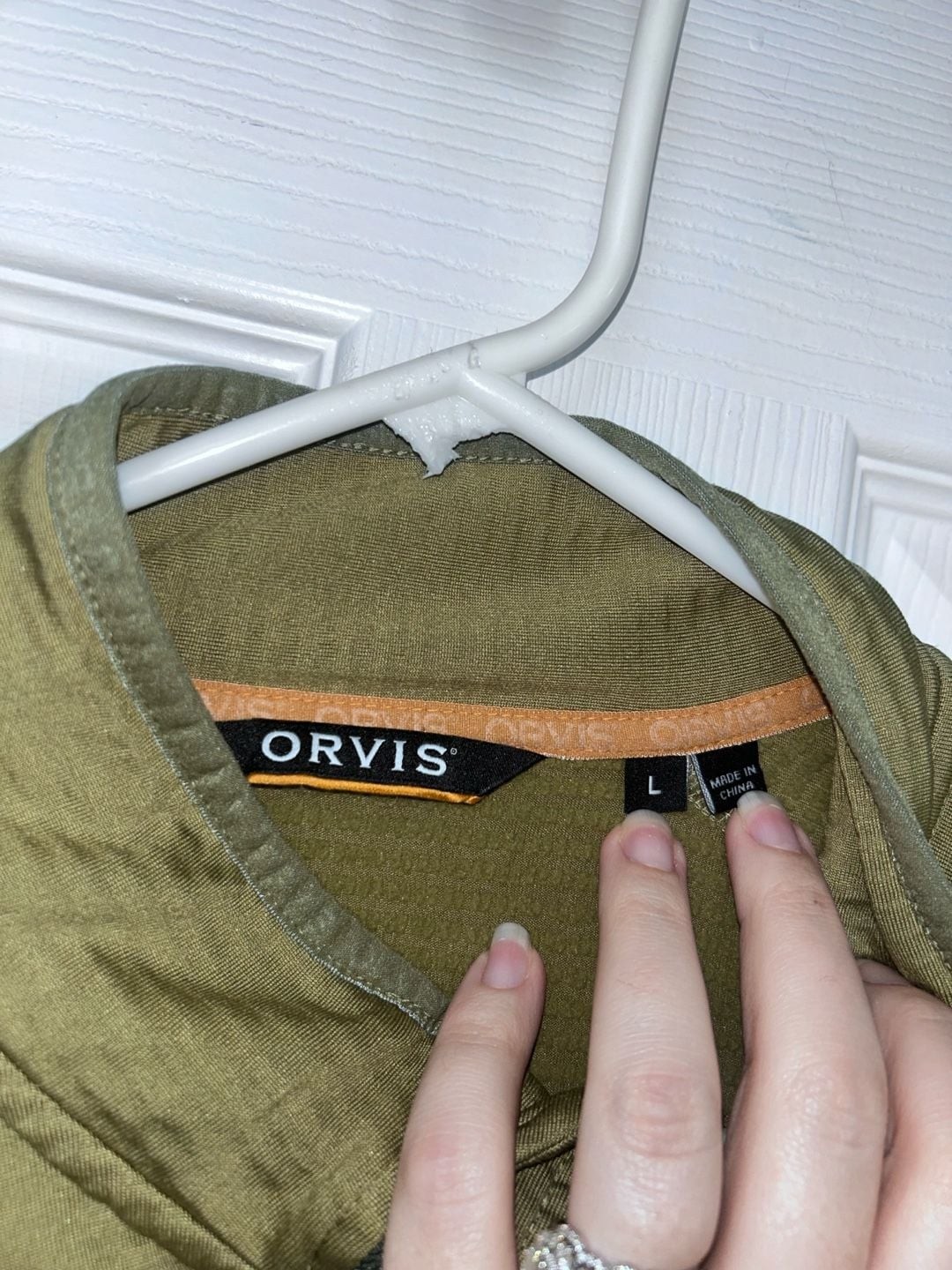 Orvis Grid Fleece Half-Zip Pullover Olive Green