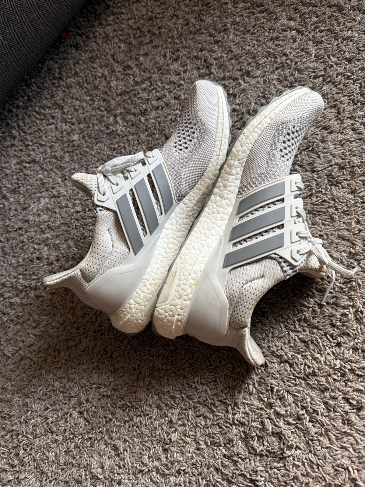Size 10.5 – Mens Adidas Ultra Boost 1.0 Three Grey White Running Shoes – IE8976