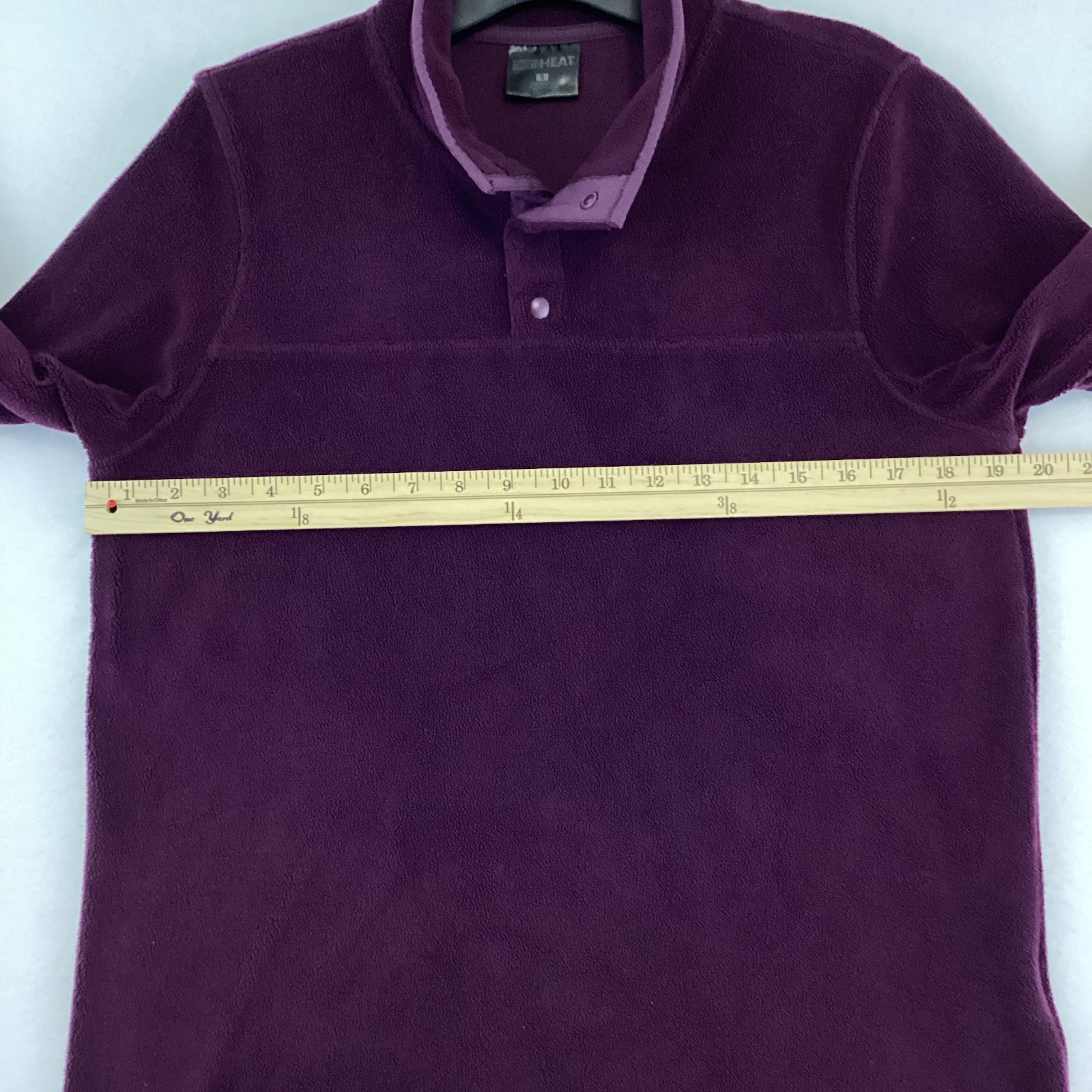 32 Degrees Heat Womens Small Plum Fleece Pullover 1/4 Snap Mock Neck Cozy