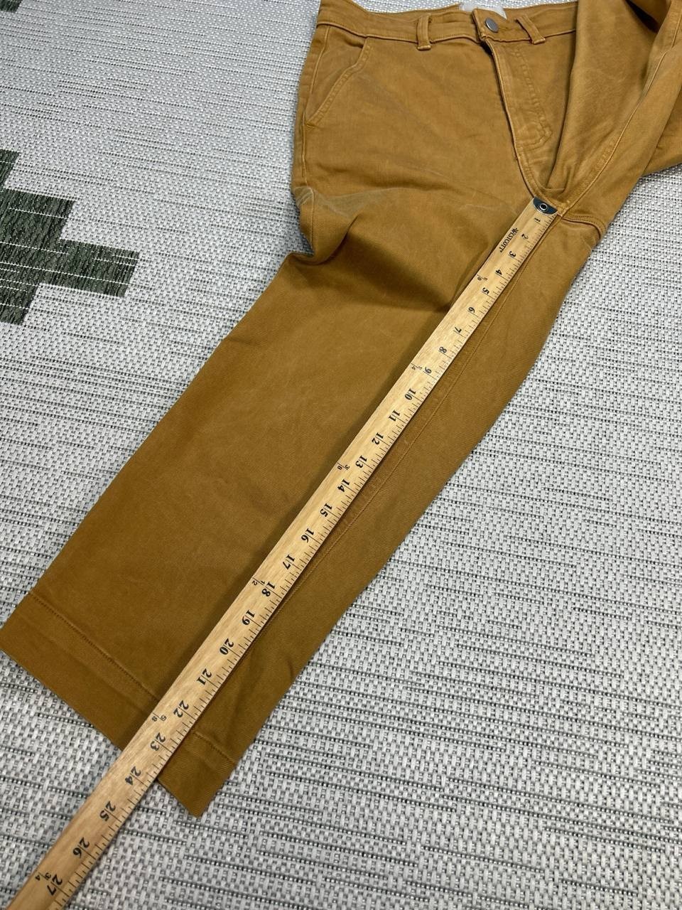 Everlane The Straight Leg Cropped Pants Women 8 Brown Cotton Stretch High Rise