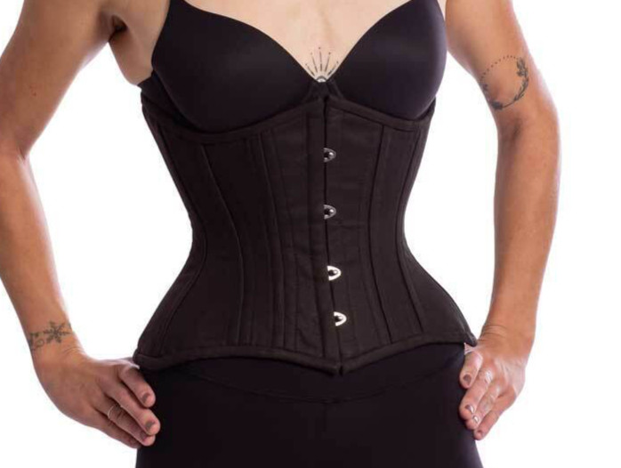 New Defective 426 Standard Size 28″ Authentic Black Cotton Underbust Corset