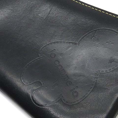 io comme io Leather Wallet Black 11cm x 18cm (4.3″ x 7.1″) Used B Grade