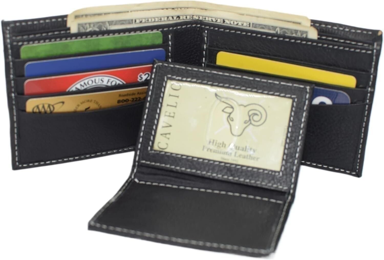 Cavelio RFID Real Leather Wallets for Men – Bifold Removable ID Holder Men’s…