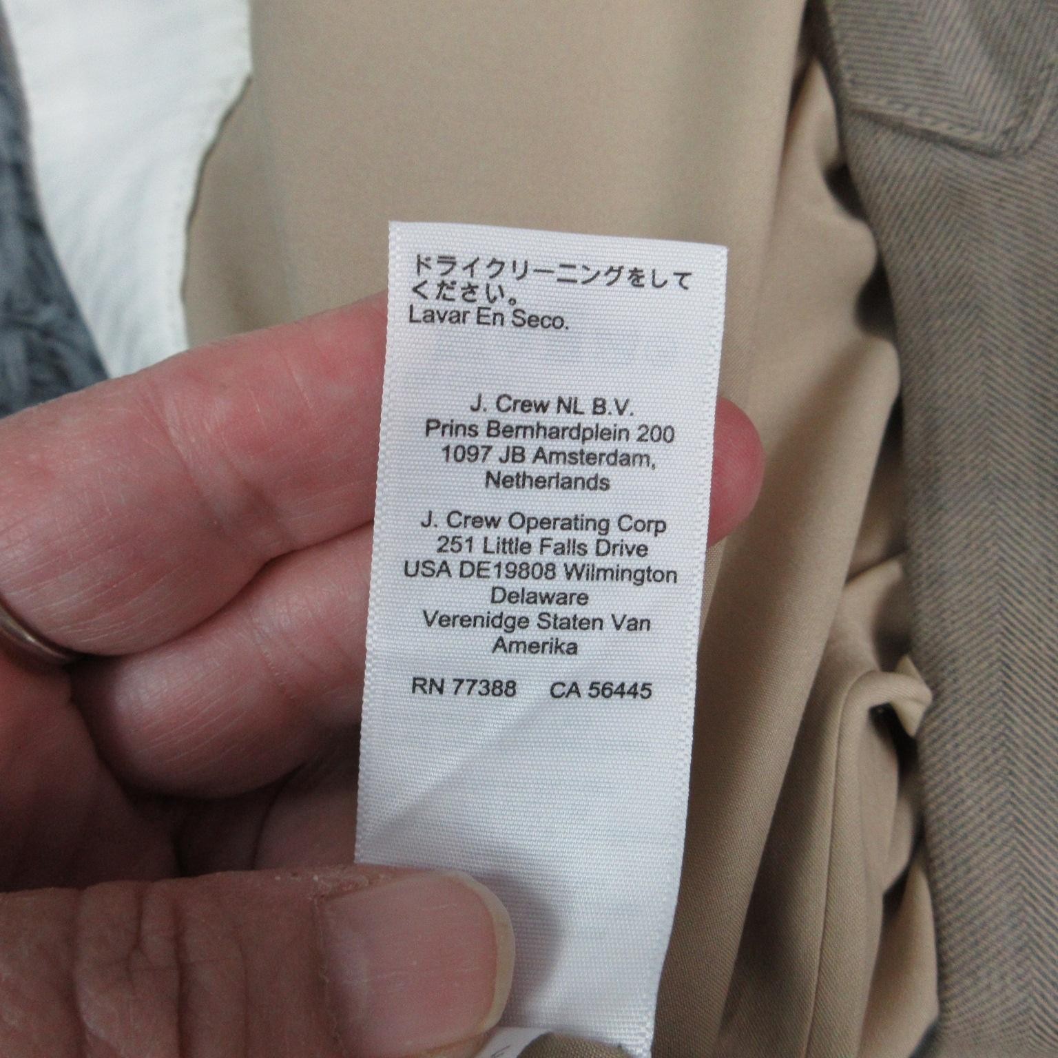 J.CREW Pants Womens 6 Tall Beige Twill Dress Pants Mario Bellucci 32×34.5* NWT