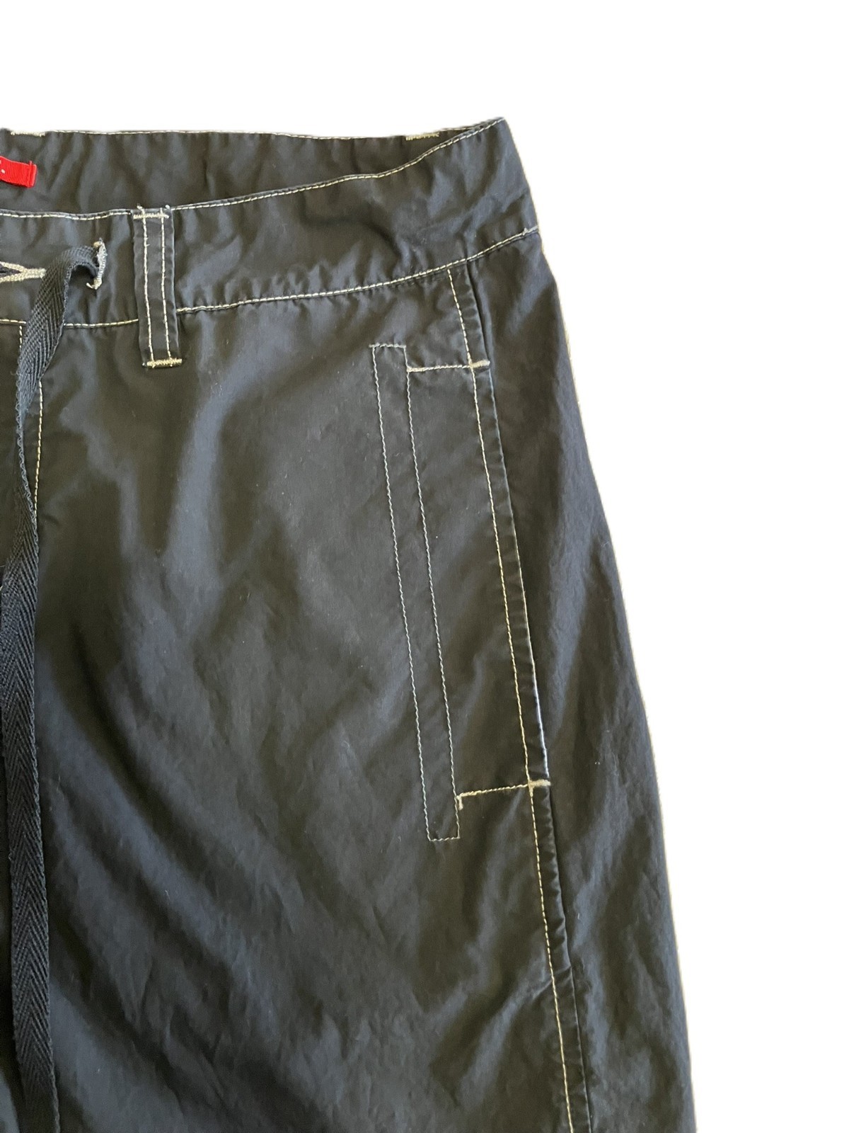 UNIONBAY Black Cargo Capris Contrast Stitching Size 7