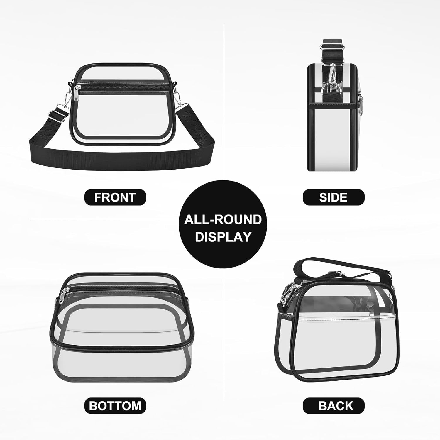 Clear Stadium Bag with Adjustable Strap – Perfect for Concerts & Events