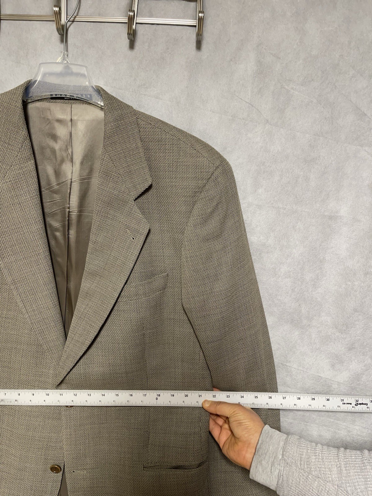 Hugo Boss Loro Piana Blazer Men 44L Galilei Super 110 Wool Flannel Textured Luxe