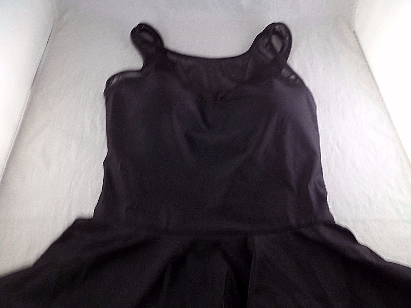 NWT Esther Williams Set up on the Sand Black 1pc Swimsuit Sz 12 Skirt Mesh SEXY